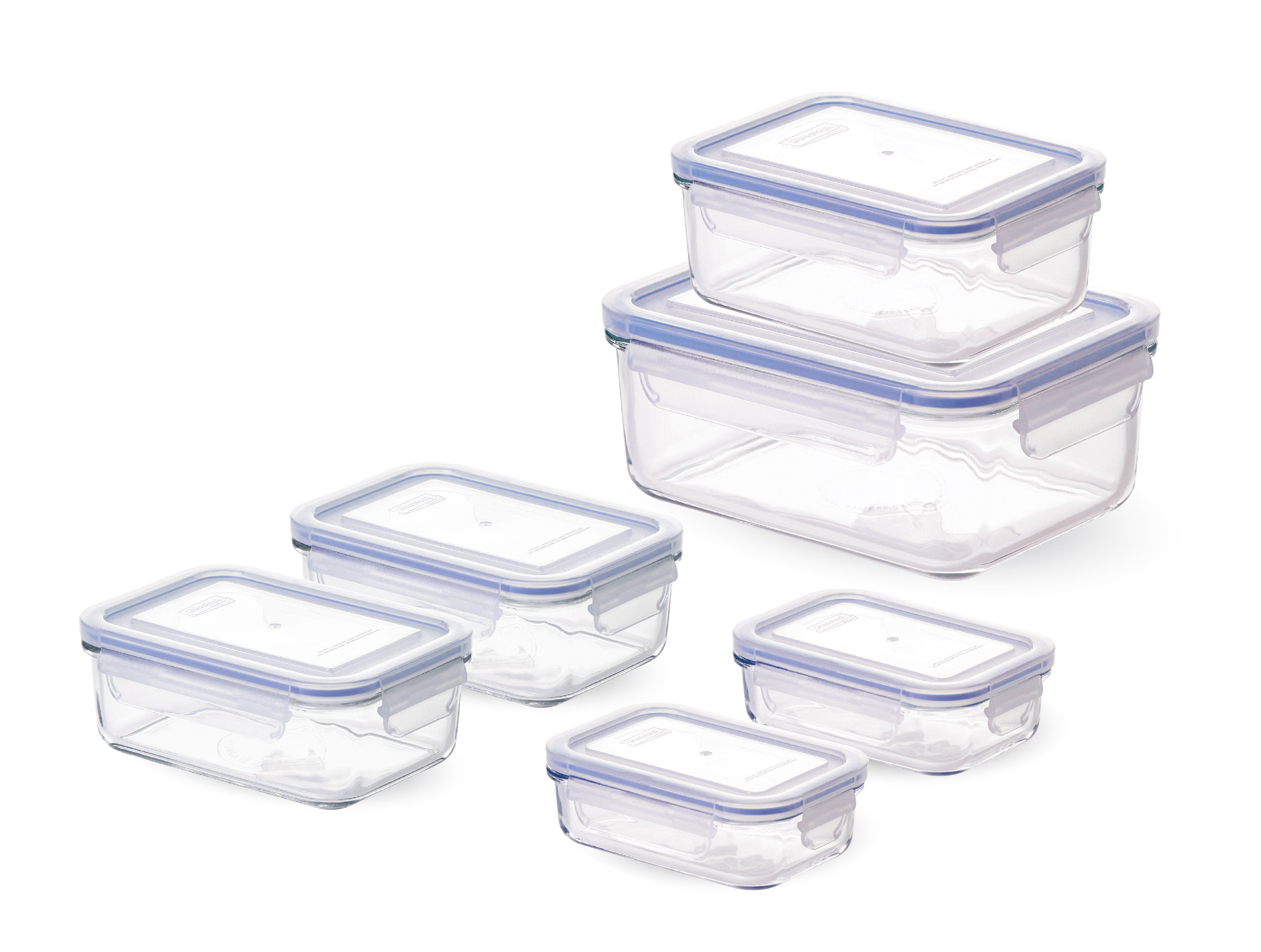 Glasslock Tempered Glass 6 Piece Container Set