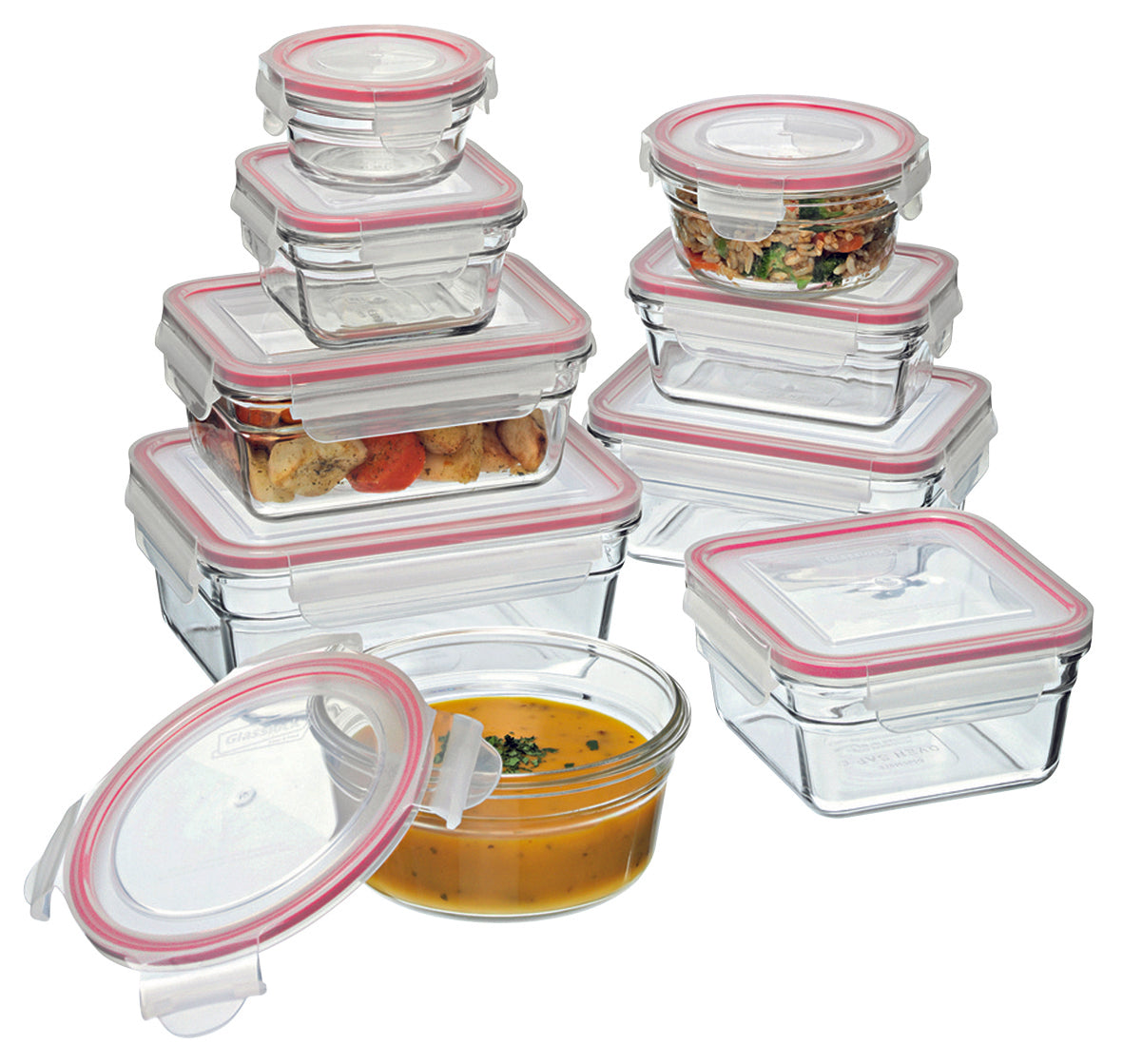 Glasslock Oven Safe Glass 9 Piece Container Set