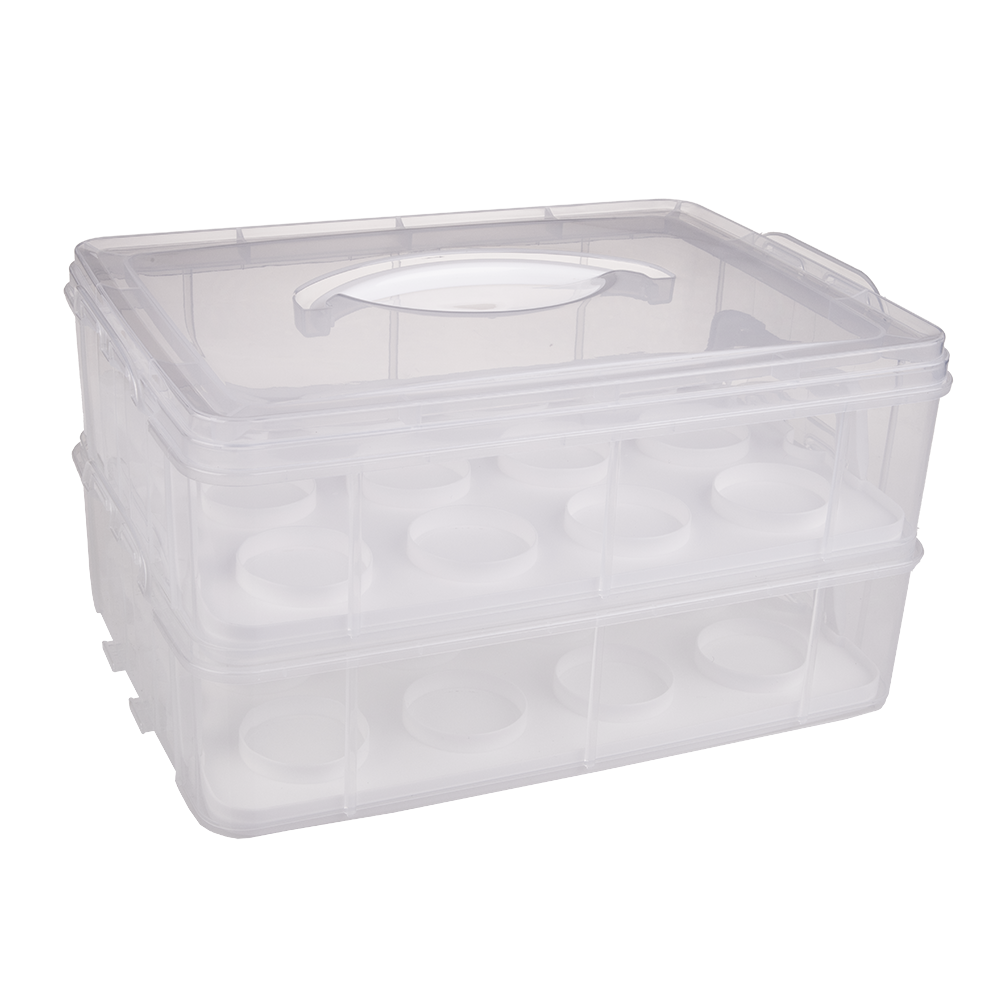 Daily Bake 24 Cup Stackable Cupcake Carrier - White