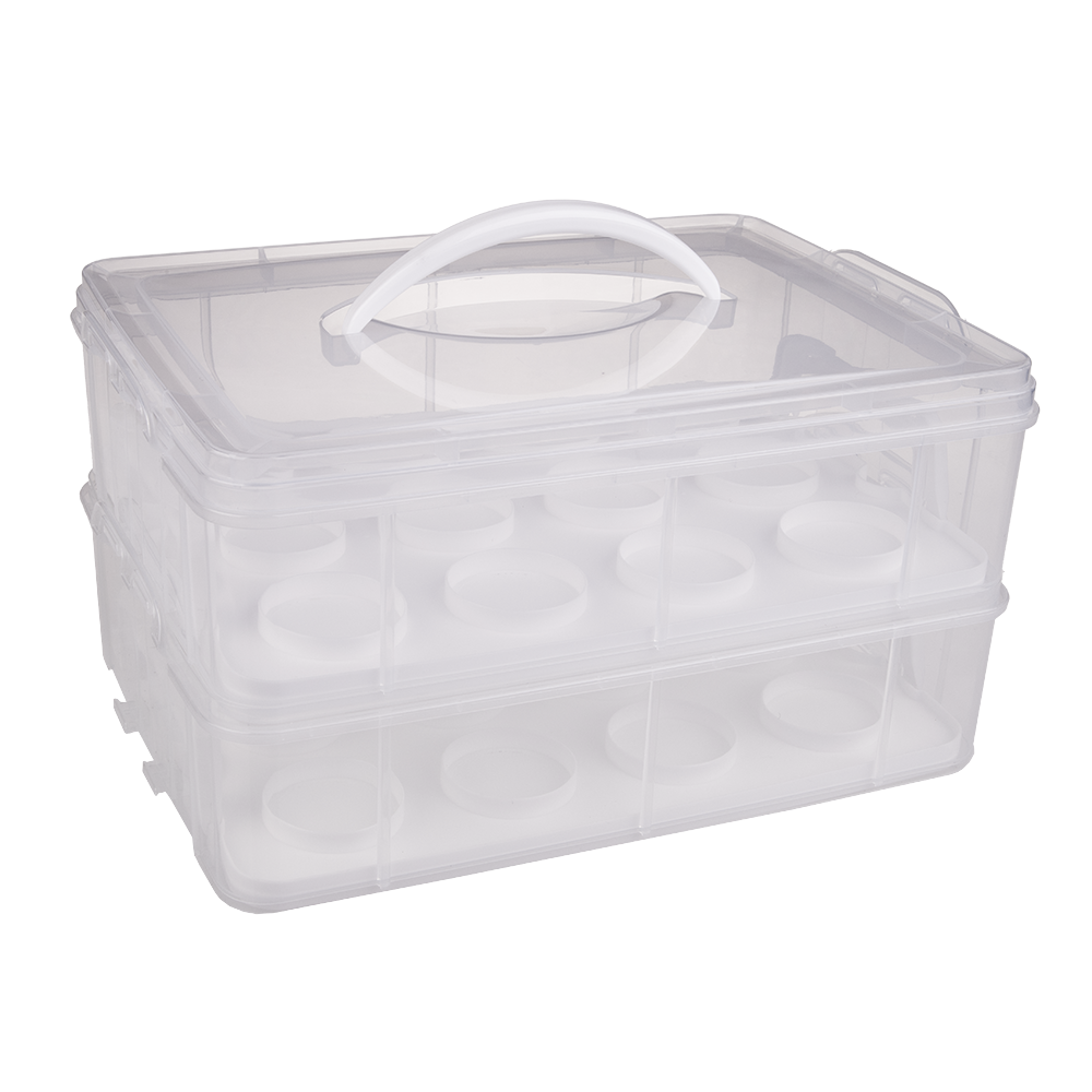 Daily Bake 24 Cup Stackable Cupcake Carrier - White