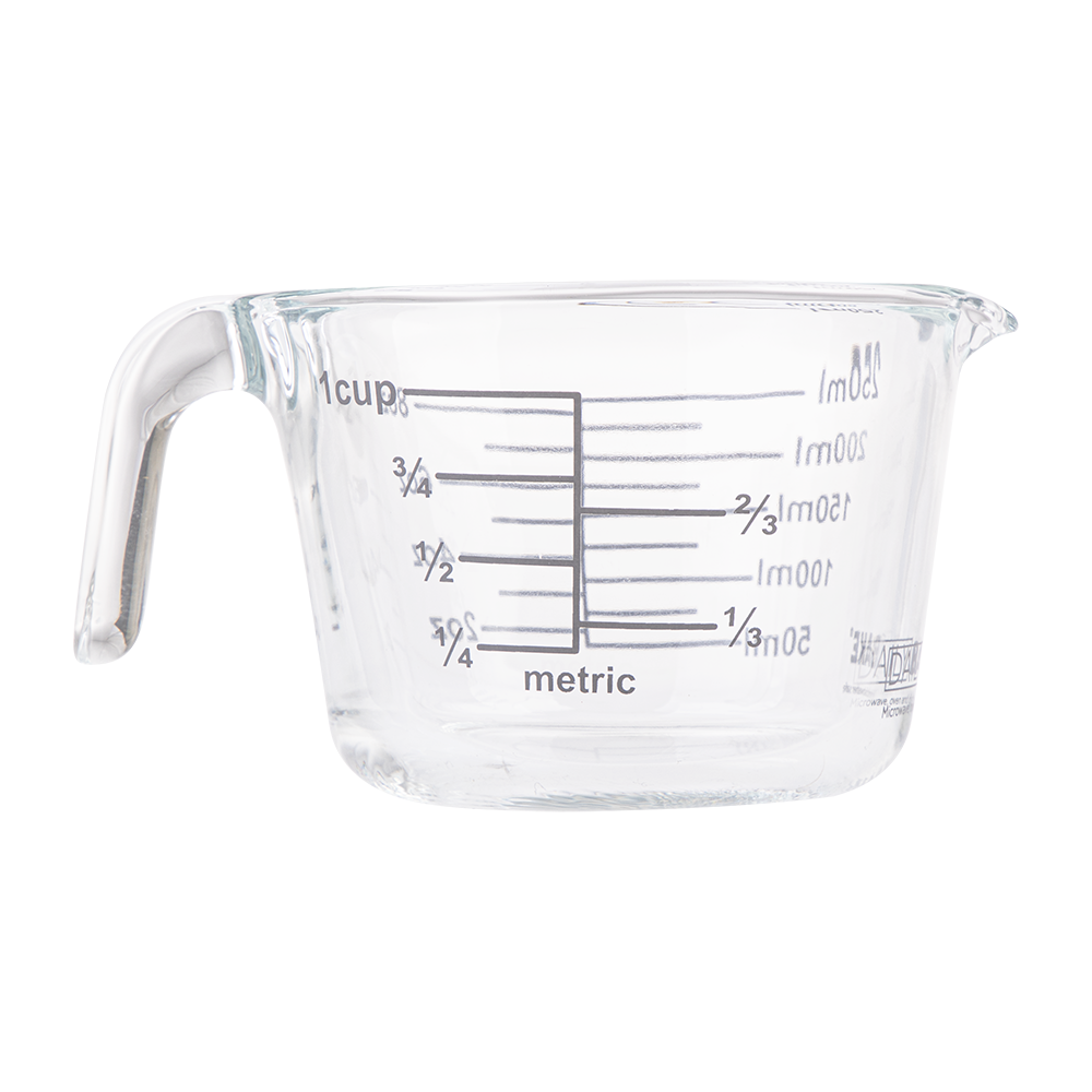 Daily Bake Borosilicate Glass Measure Jug 1 Cup/250ml