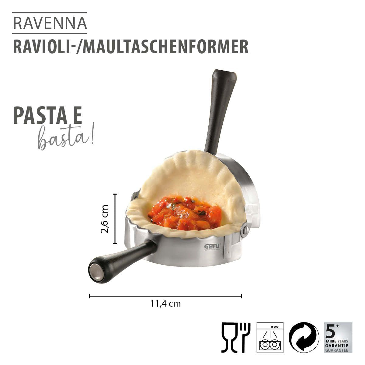 GEFU Ravenna Ravioli and Pasta Case Maker (Round)