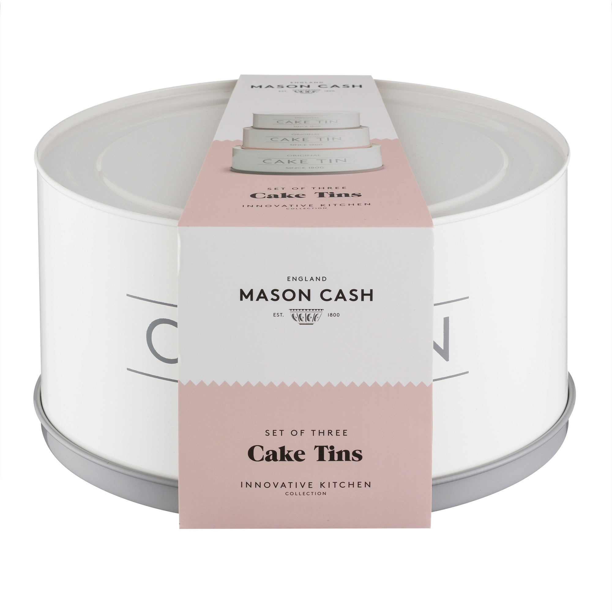 Mason Cash Innovative Kitchen Set of 3 Cake Tins, 19cm, 22cm, 25cm