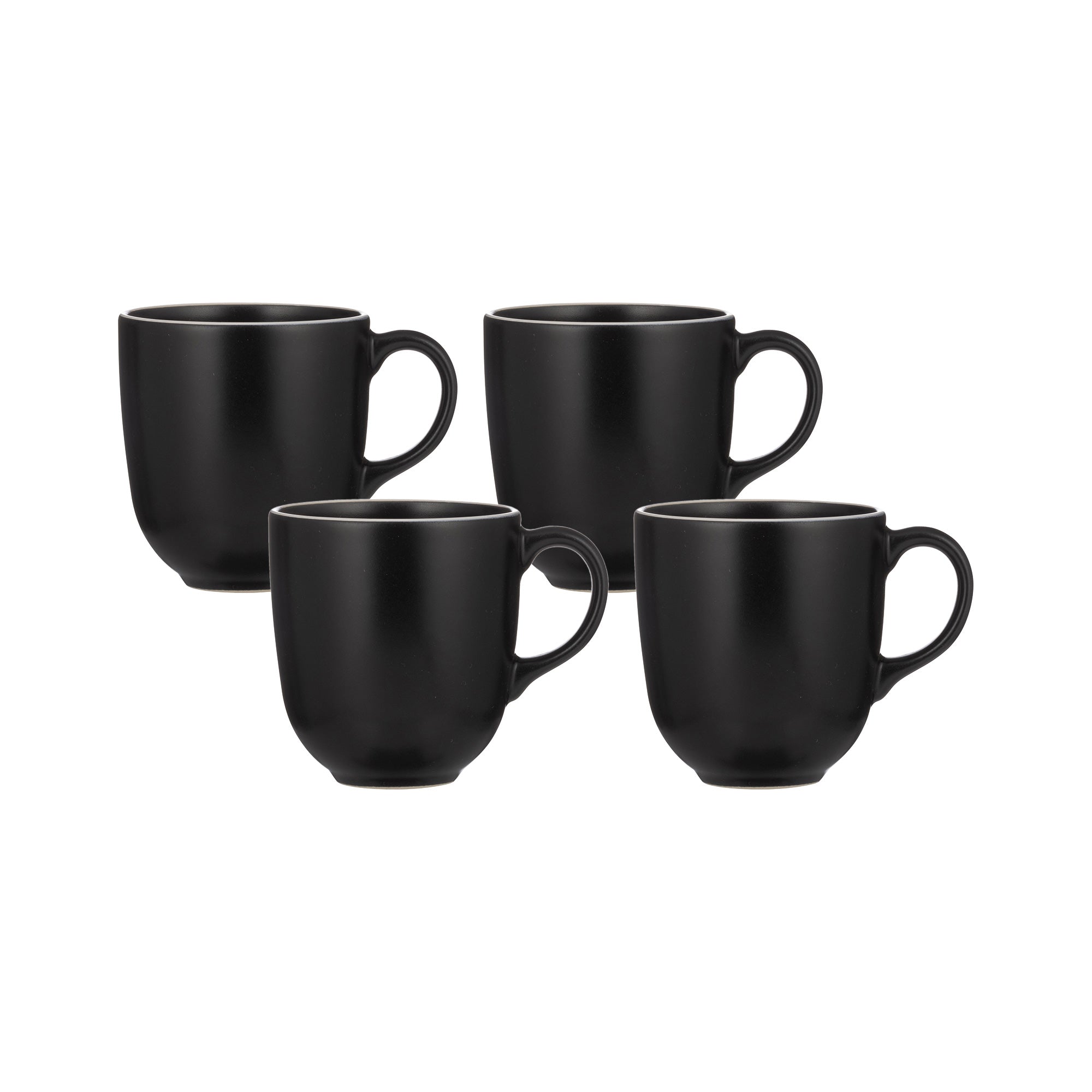 Mason Cash Classic Collection Black Set of 4 Mugs, 400ml