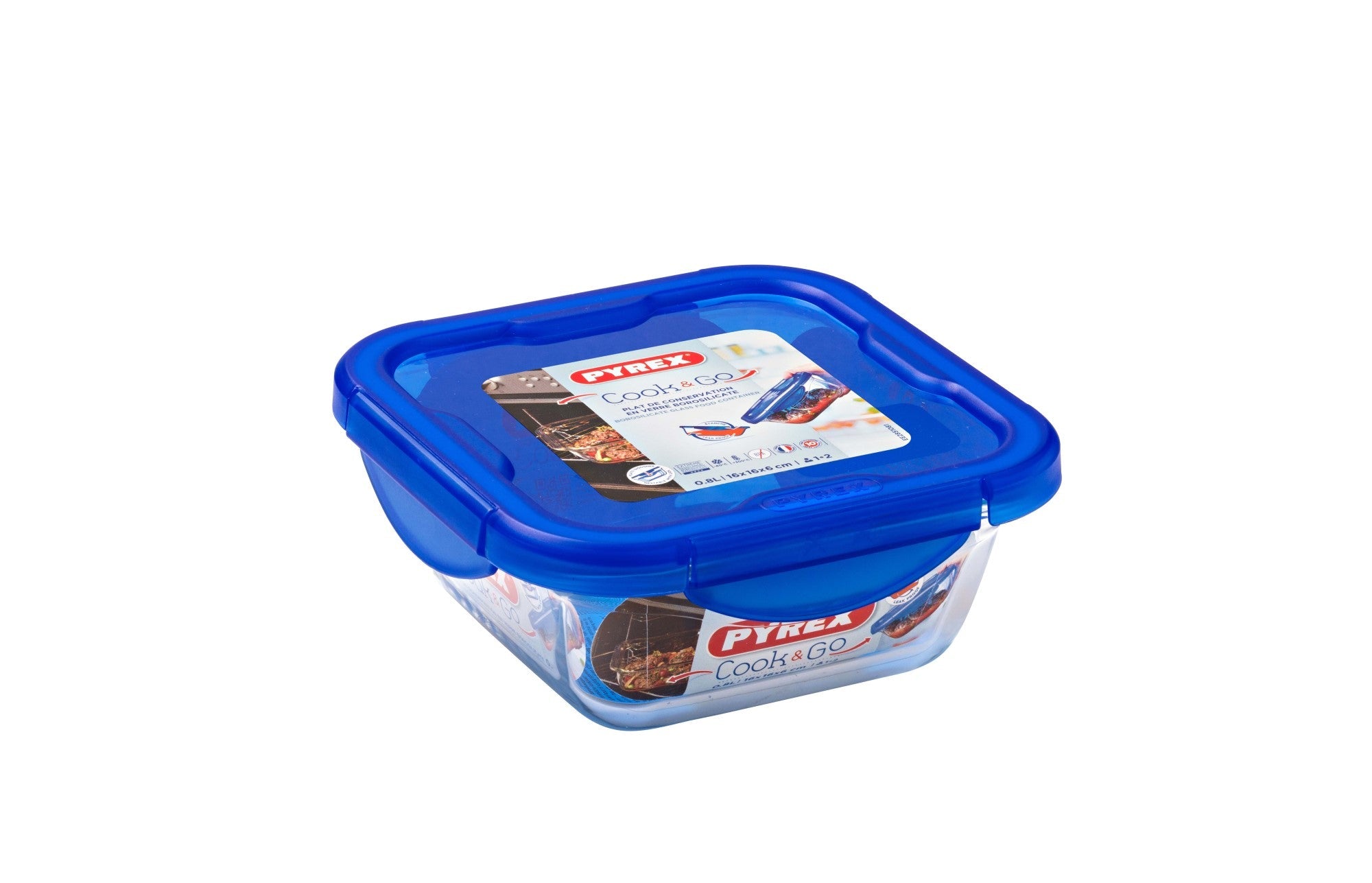 Pyrex Cook & Go Glass Square Container (800mL)