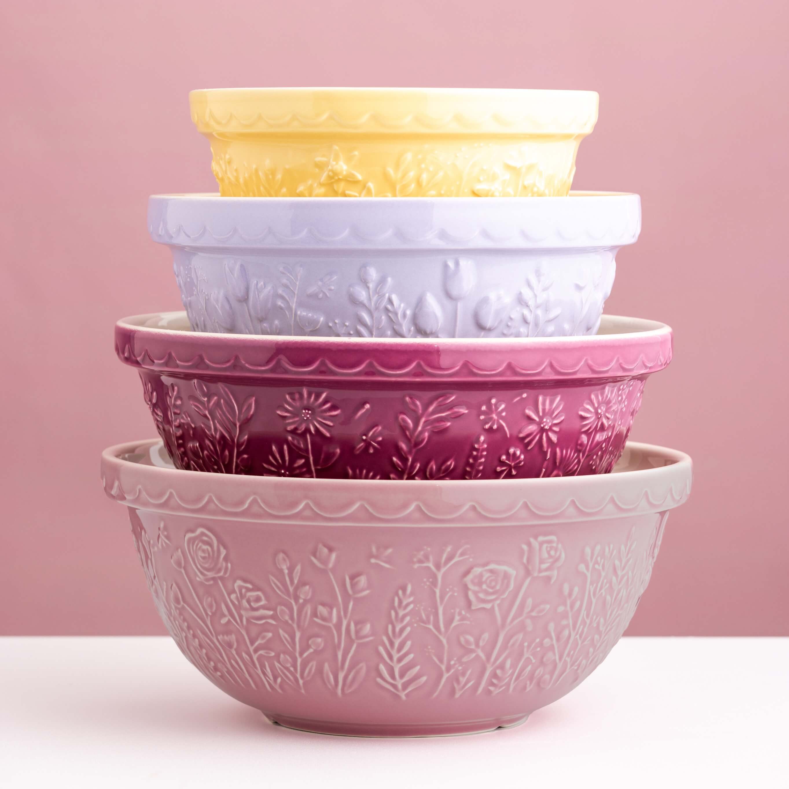 Mason Cash In The Meadow Pink Rose Mixing Bowl - 4 Litre / 29cm