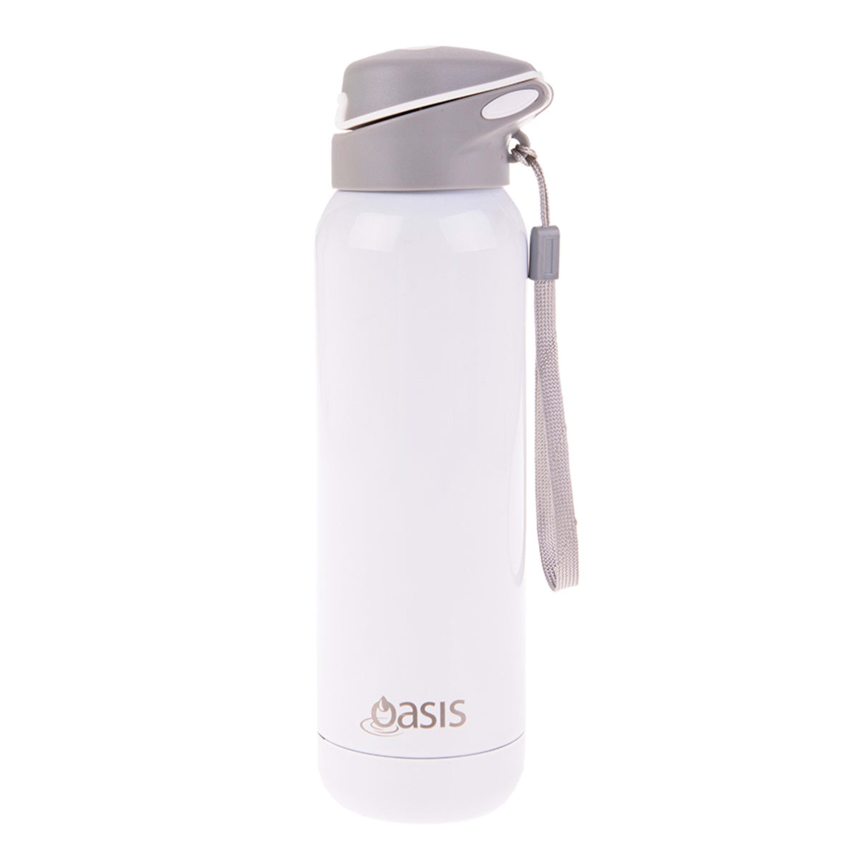 Oasis Double Wall Sports Bottle with Straw 500ml - White
