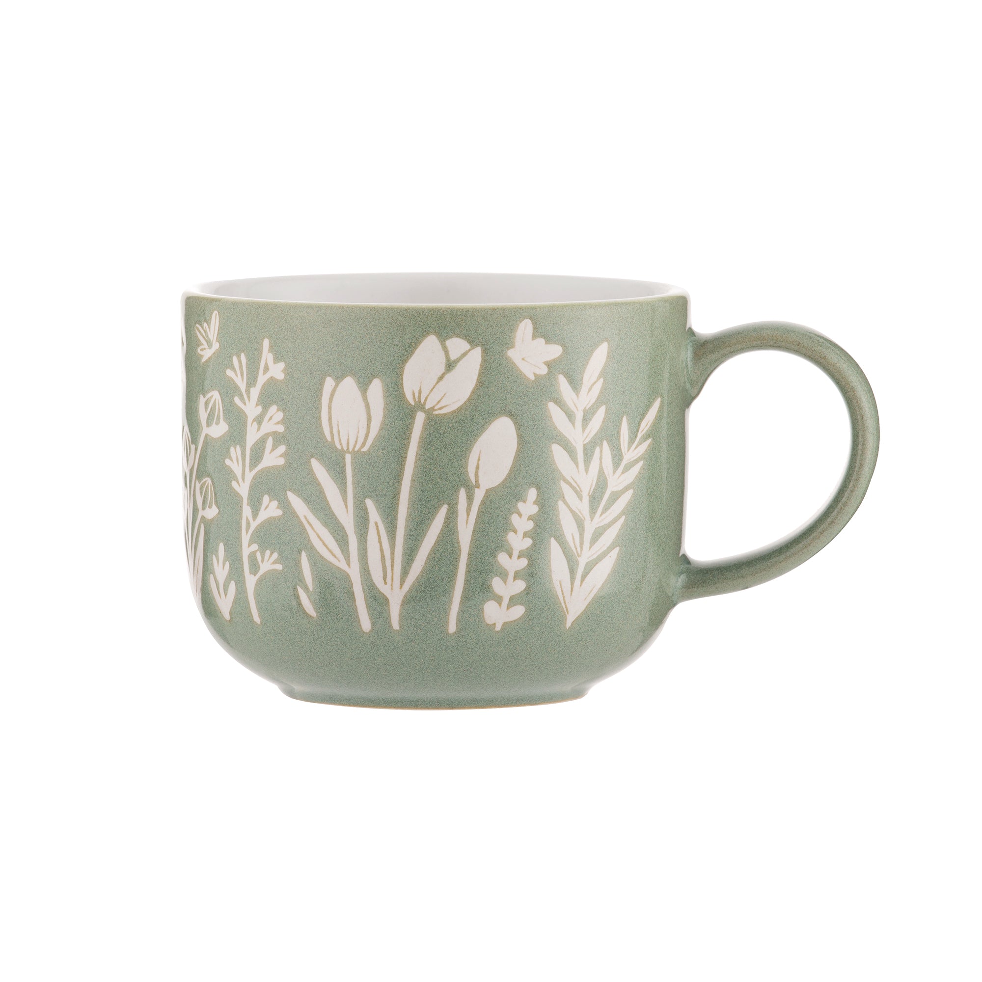 Mason Cash In the Meadow Green Tulip Mug, 400ml Stoneware Blue