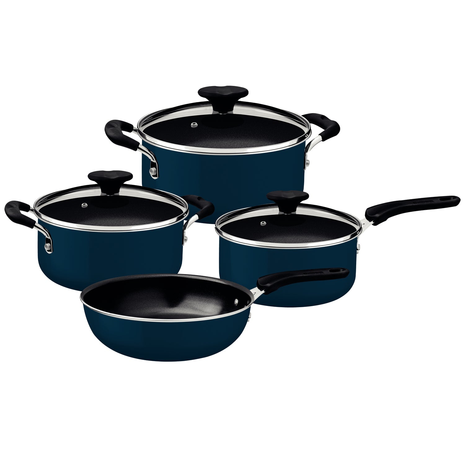 Tramontina Tunis 4-Piece Ceramic Coated Cookware Set – Mediterranean Blue