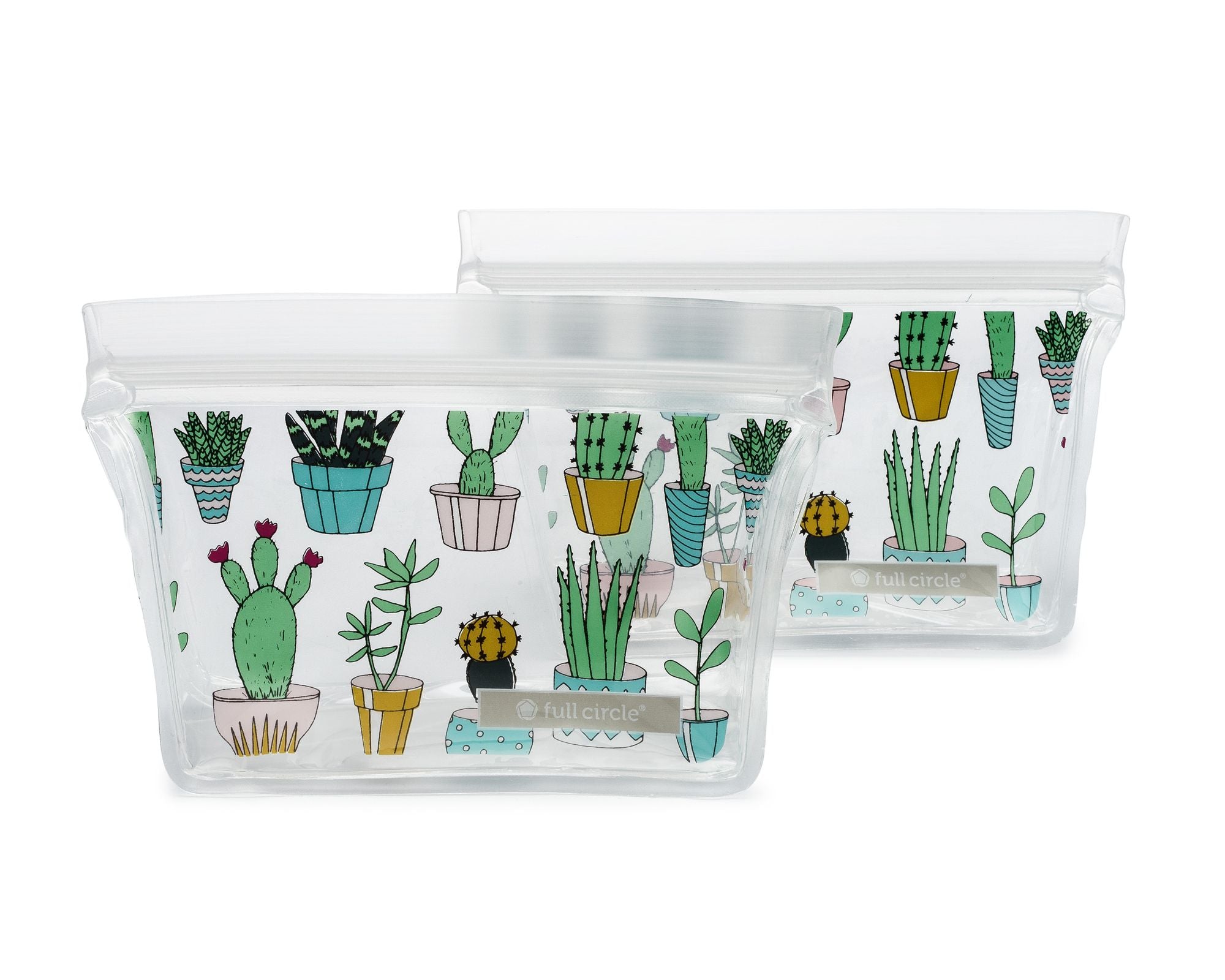 Full Circle Ziptuck Reusable Snack Bags Set of 2 - Cactus