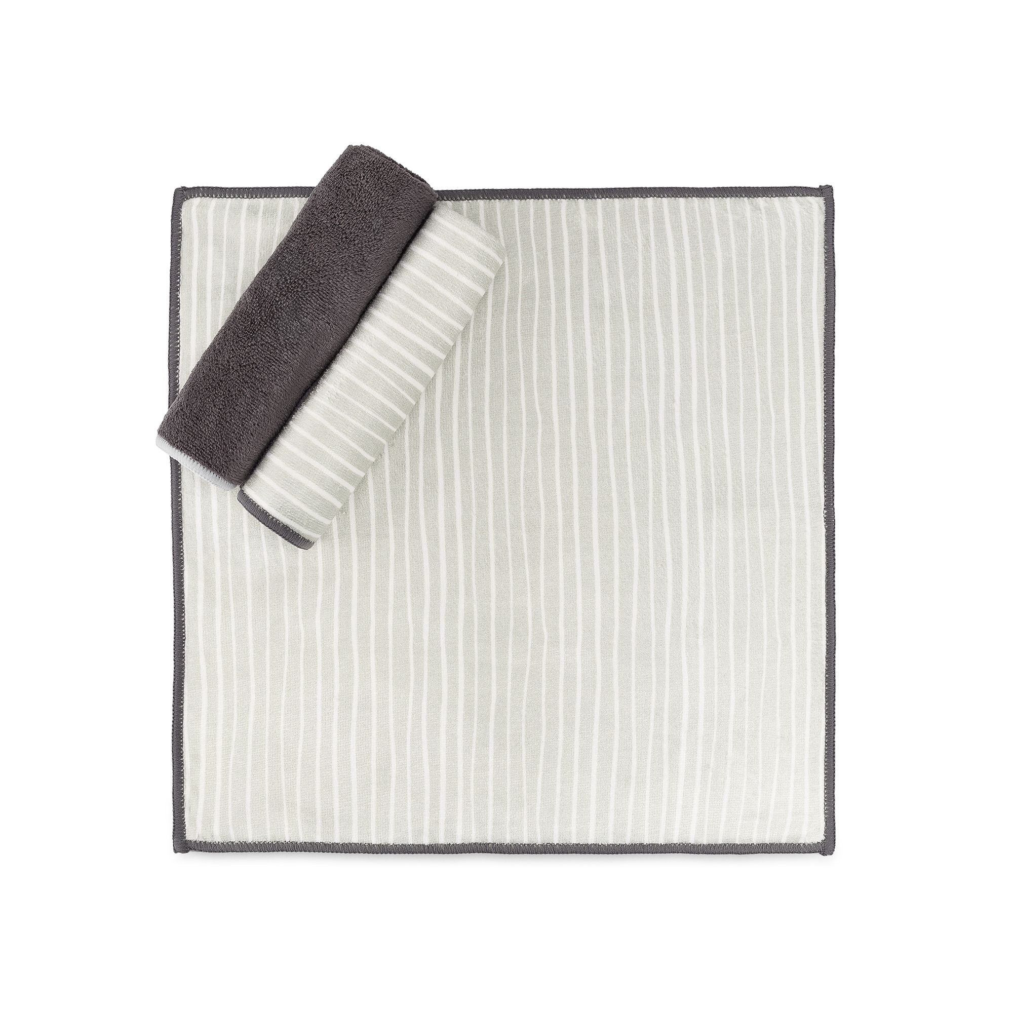 Full Circle Renew Microfiber Cloths Set of 3 - Grey Stripe