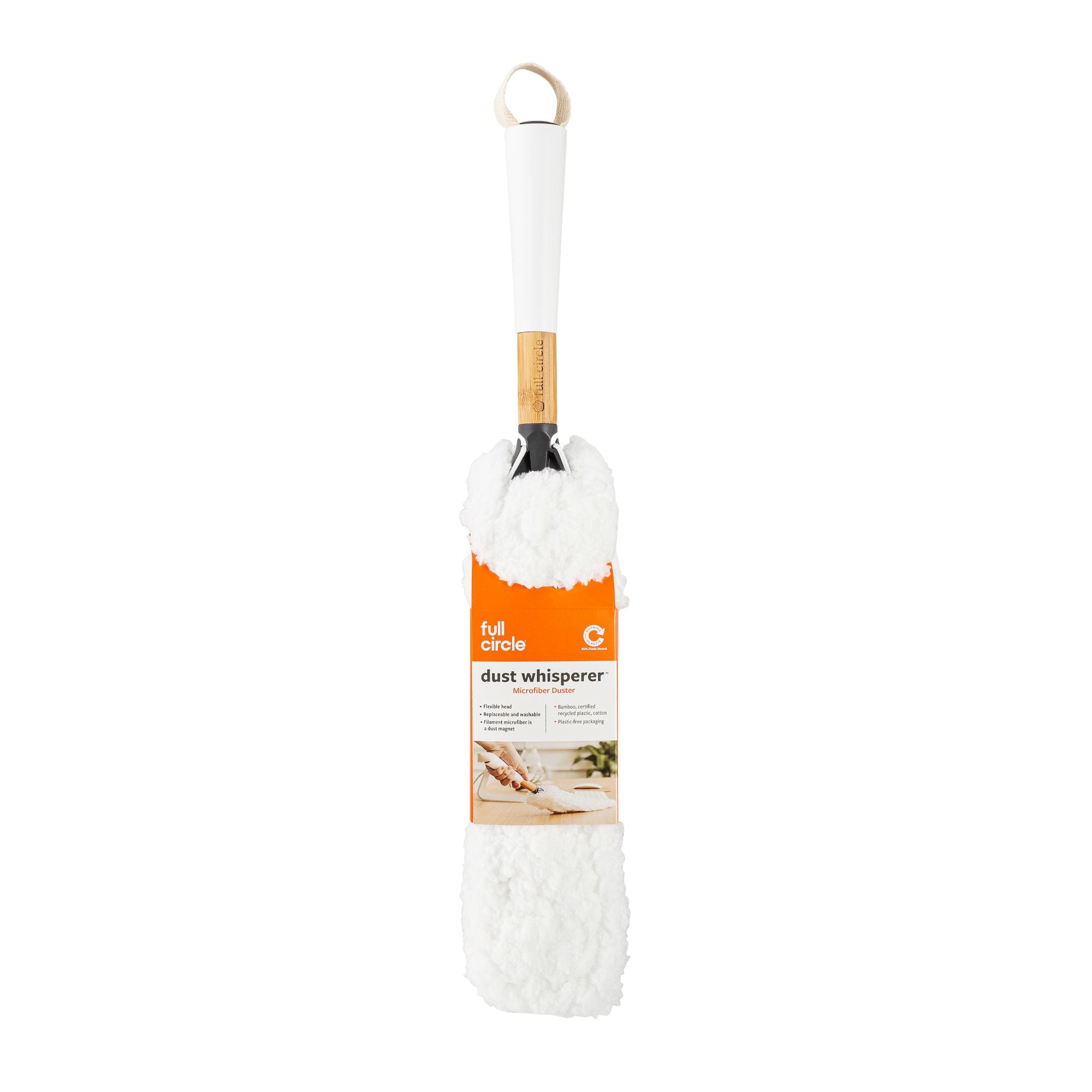 Full Circle Dust Whisperer Microfibre Duster - White