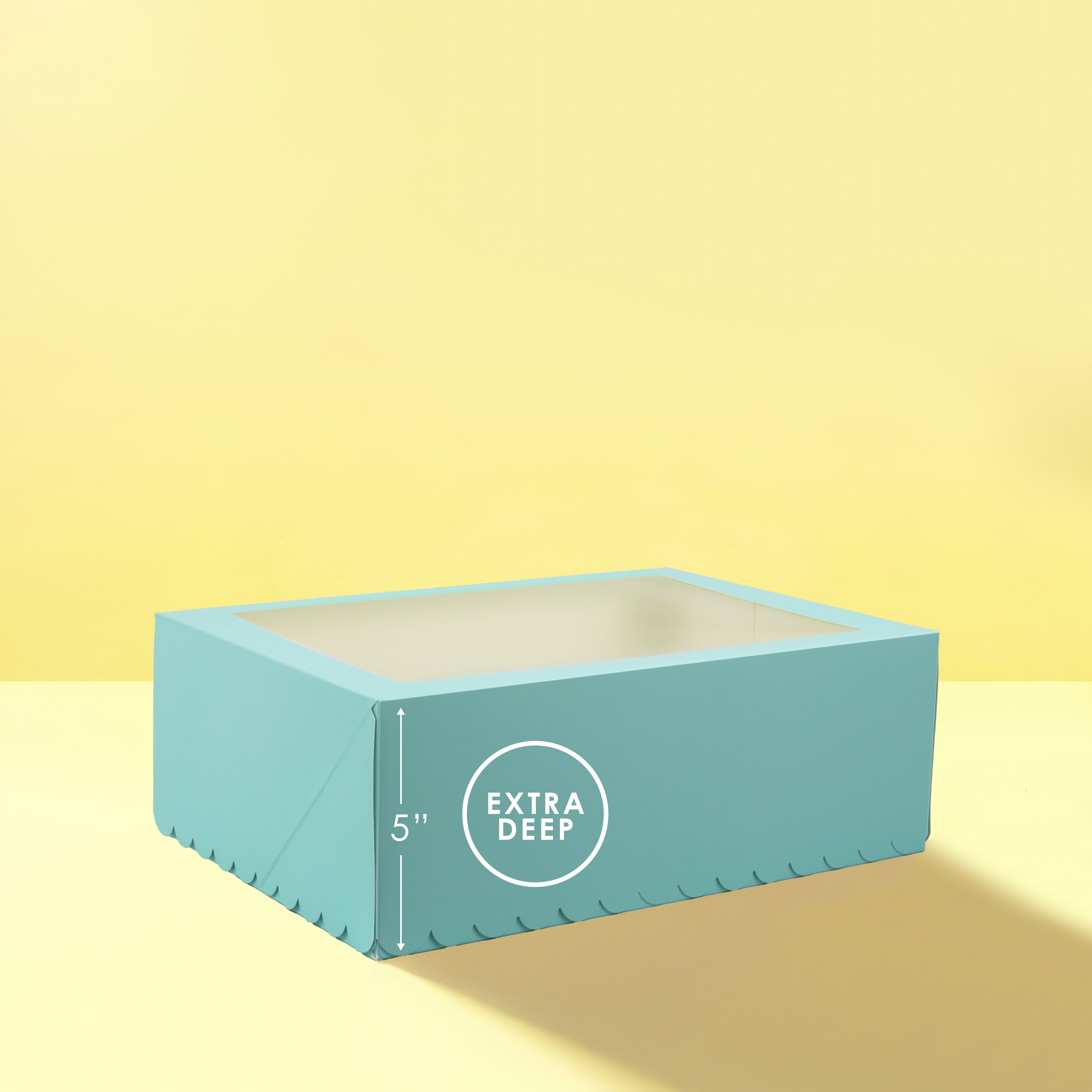 Papyrus Scalloped Tall Cupcake Box 12 Hole Pastel Blue