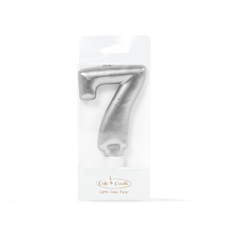 Cake & Candle Candle Number 7 Silver