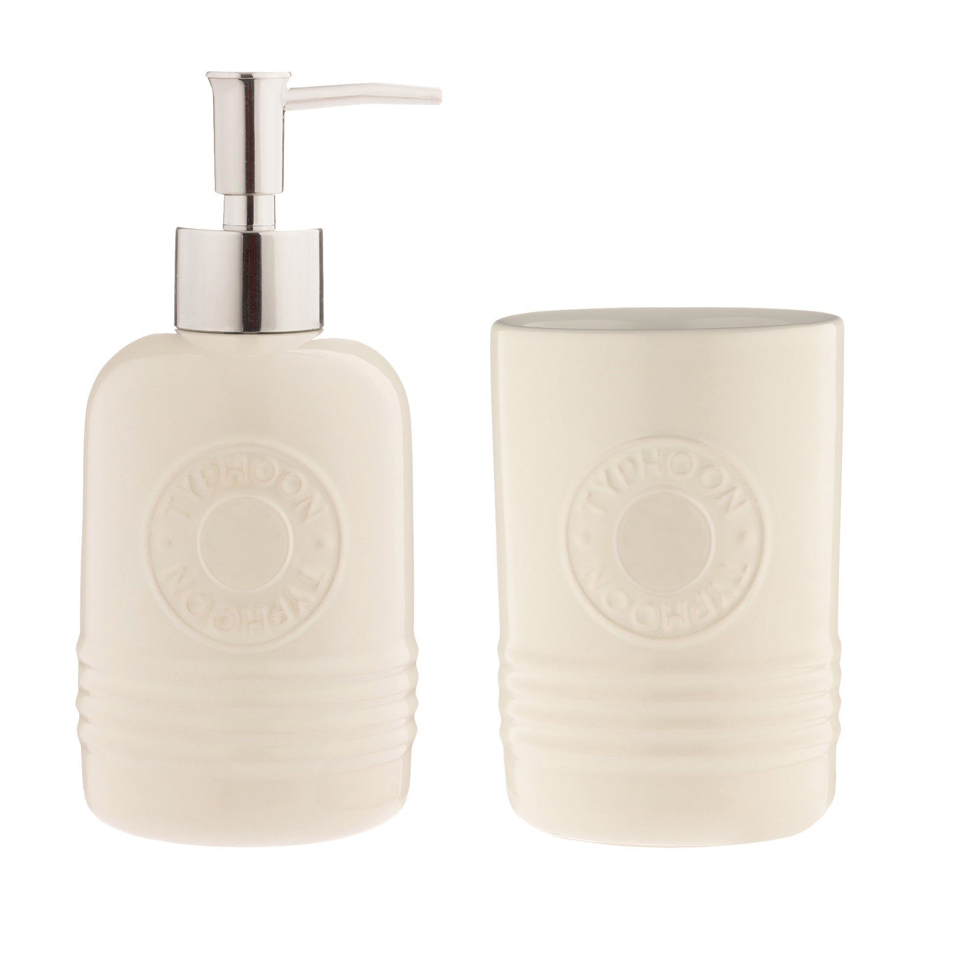 Typhoon Living Dispenser and Tumbler Set 320ml - Cream