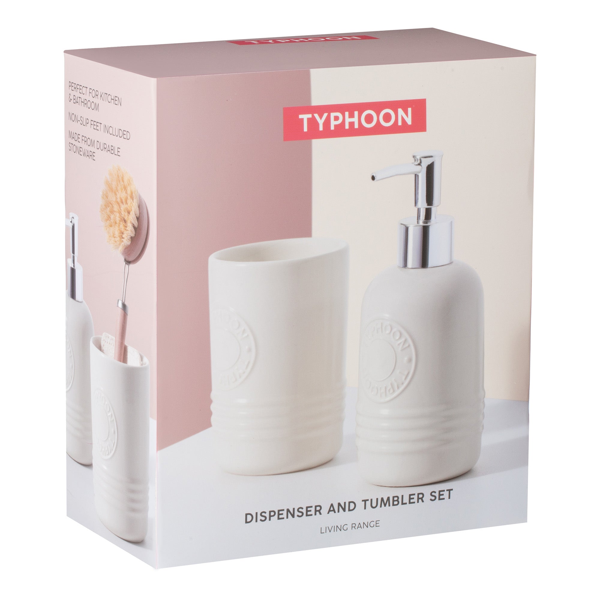 Typhoon Living Dispenser and Tumbler Set 320ml - Cream
