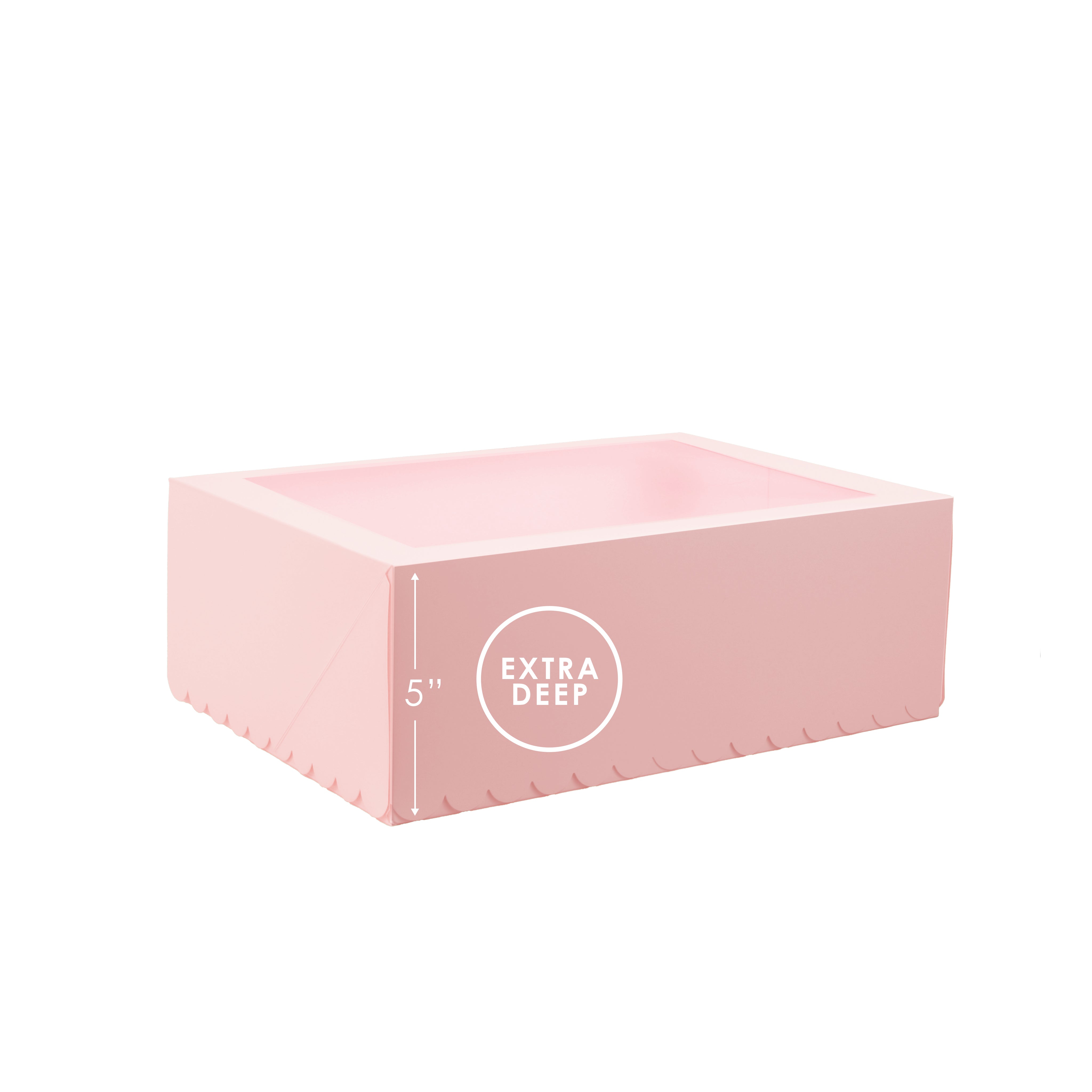 Papyrus Scalloped Tall Cupcake Box 12 Hole Pastel Pink