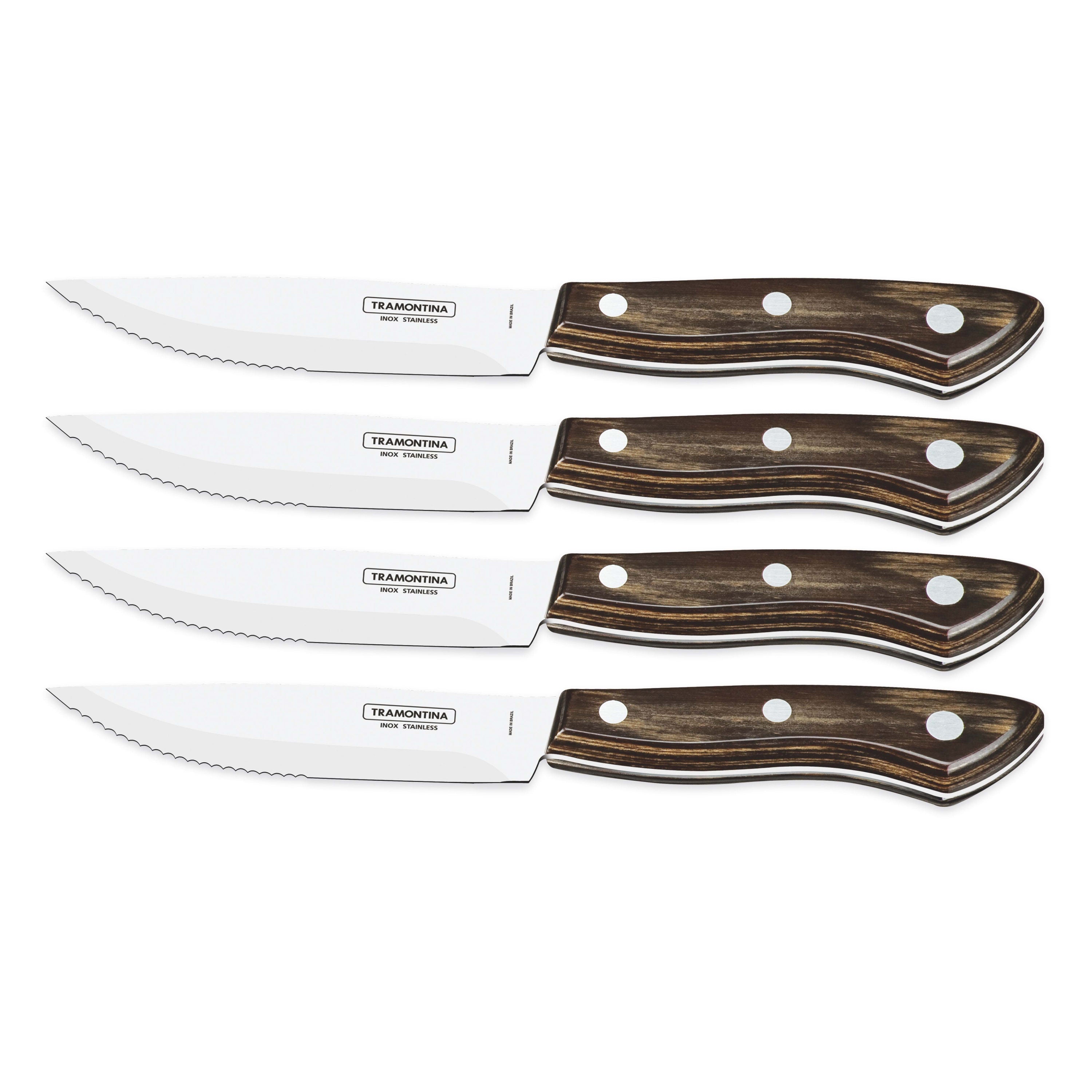 Tramontina Churrasco Premium 4 Piece Bueno Steak Knife Set - FSC Certified