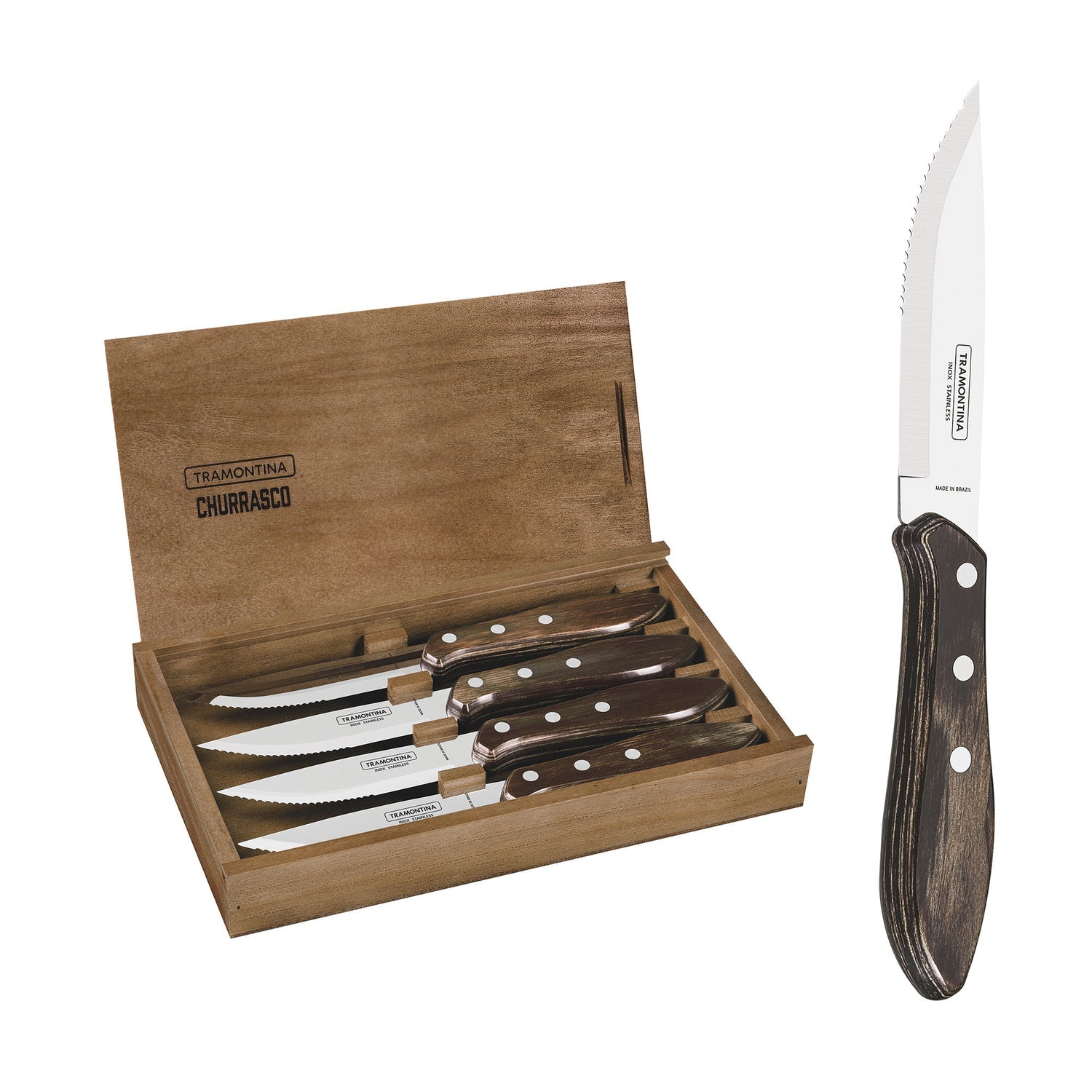 Tramontina Churrasco Premium Fandango Steak Knife Set - 4-Piece FSC