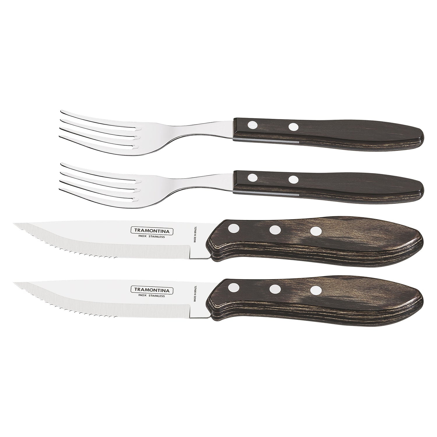 Tramontina Churrasco Premium Fandango Steak Knife Set - 4-Piece FSC Certified