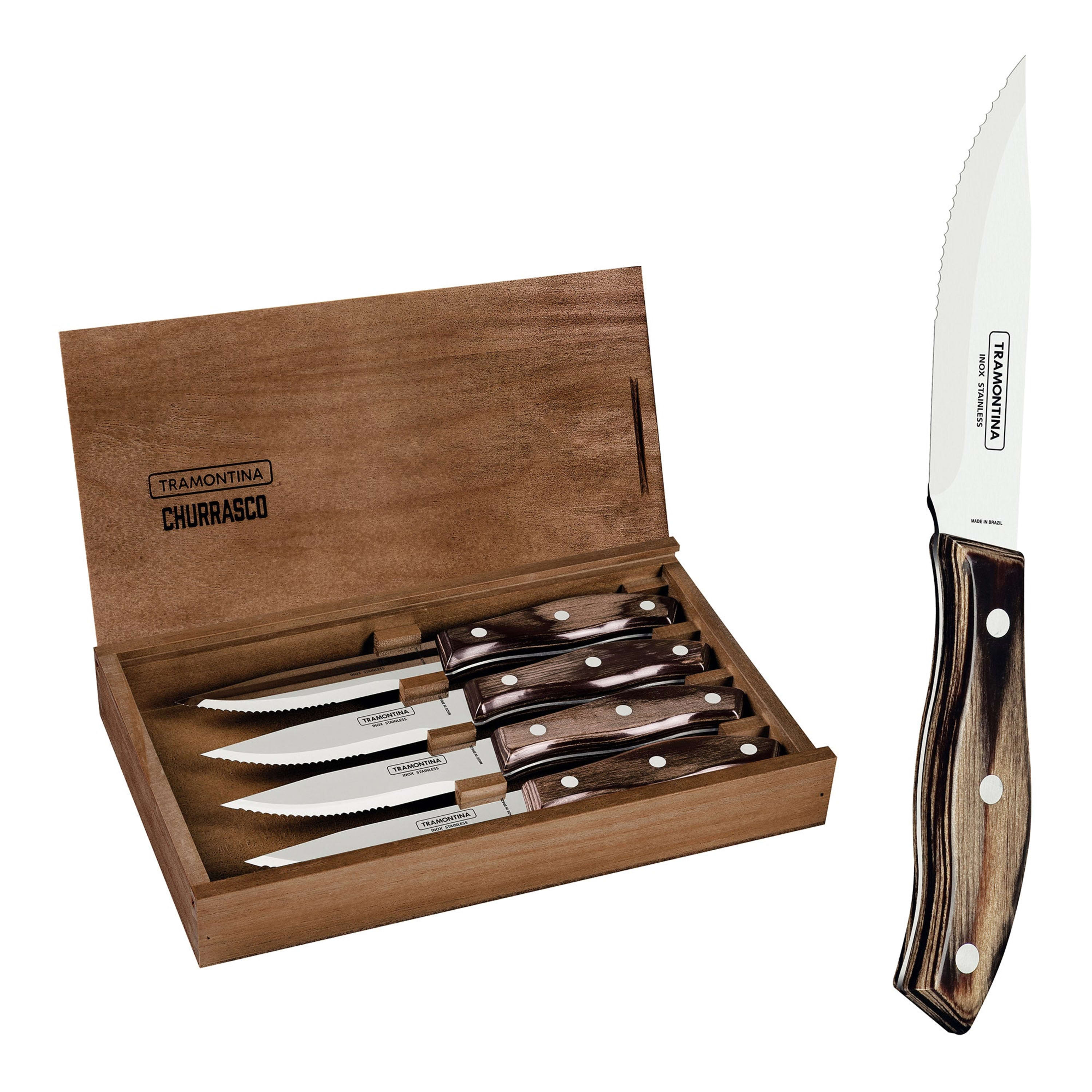 Tramontina Churrasco Premium 4 Piece Rio Grande Steak Knife Set - FSC Certified