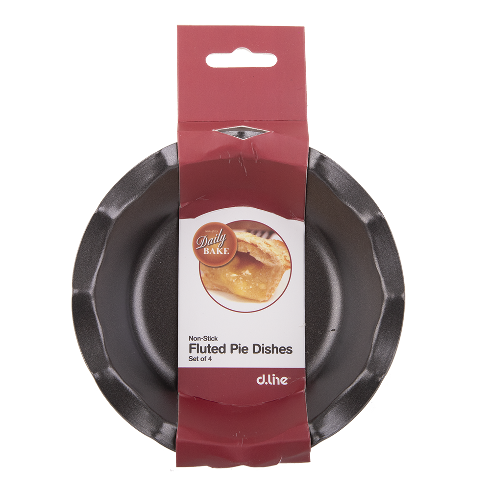 Daily Bake Non-Stick Fluted Pie Dish Set – 12.5cm (Set of 4)