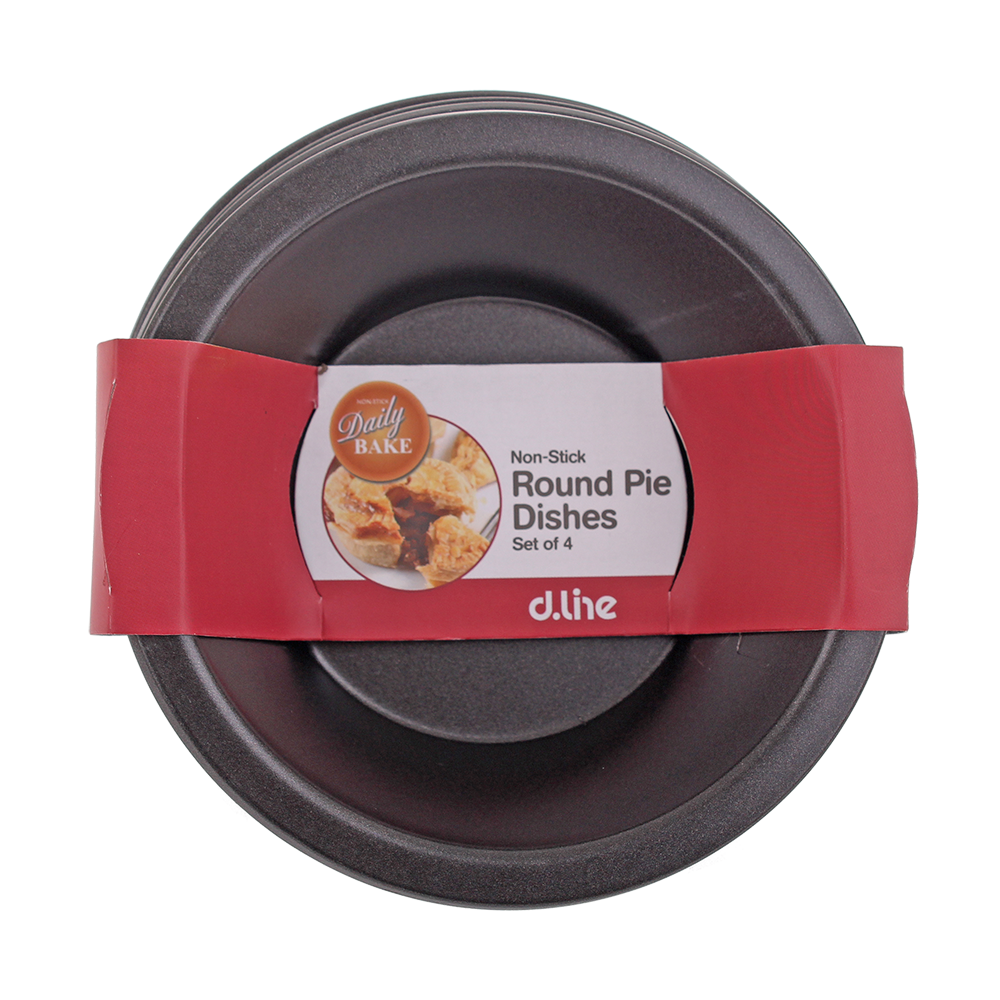 Daily Bake Non-Stick Round Pie Dish Set – 12cm (Set of 4)