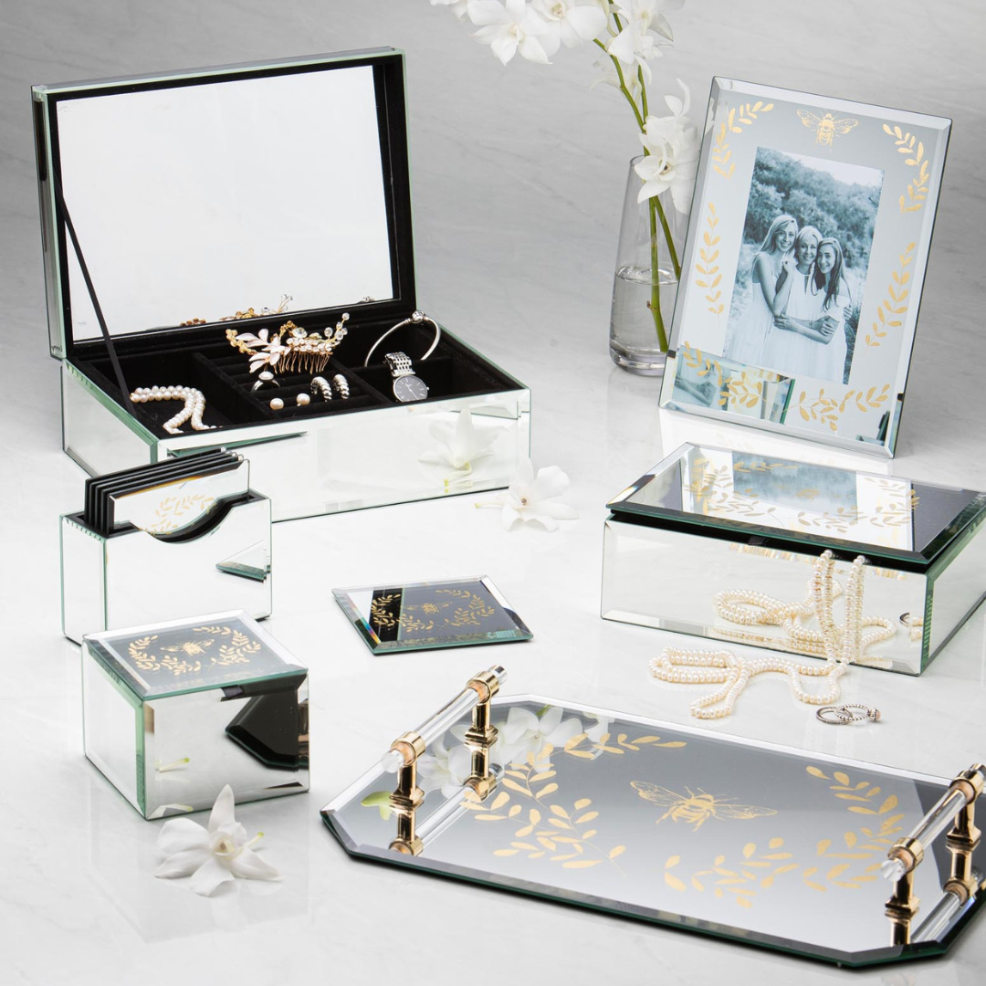 Ashdene Elegant Bee Mirrored Tray