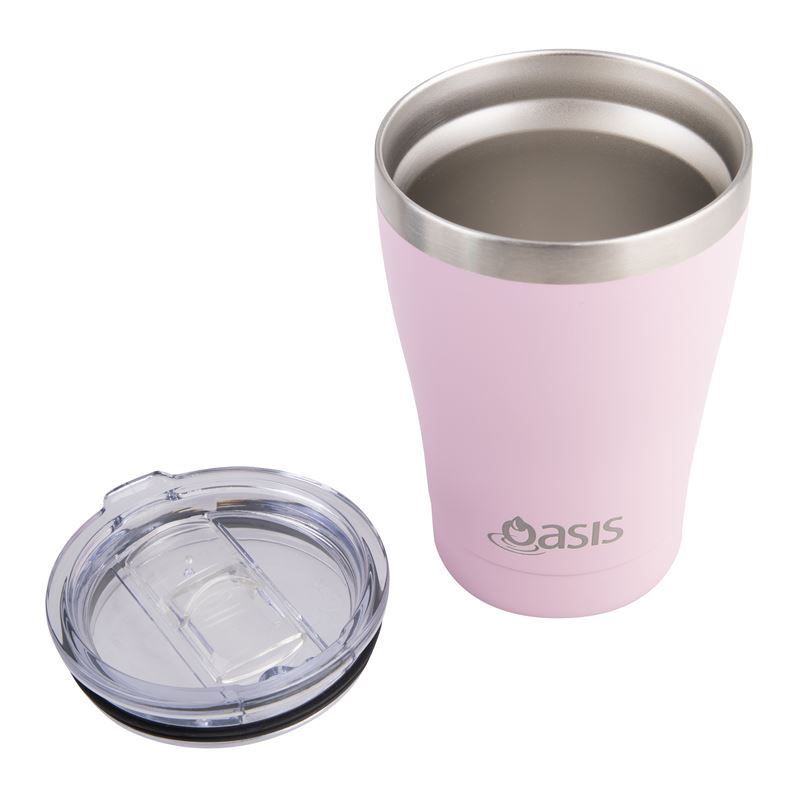 Oasis Stainless Steel Double Wall Insulated Travel Cup 350ml - Carnation