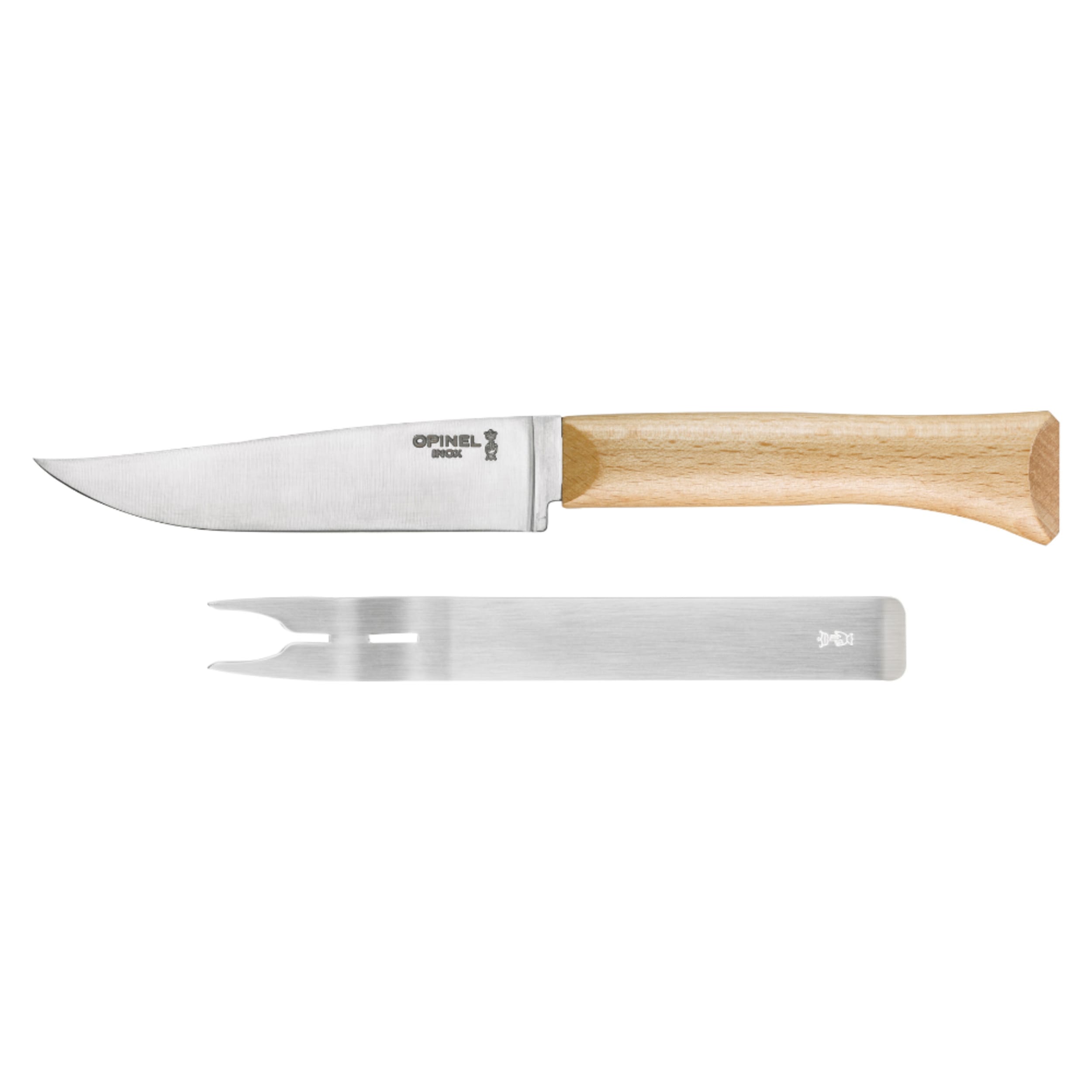 Opinel Cheese Knife & Fork 2 Piece Set Beech