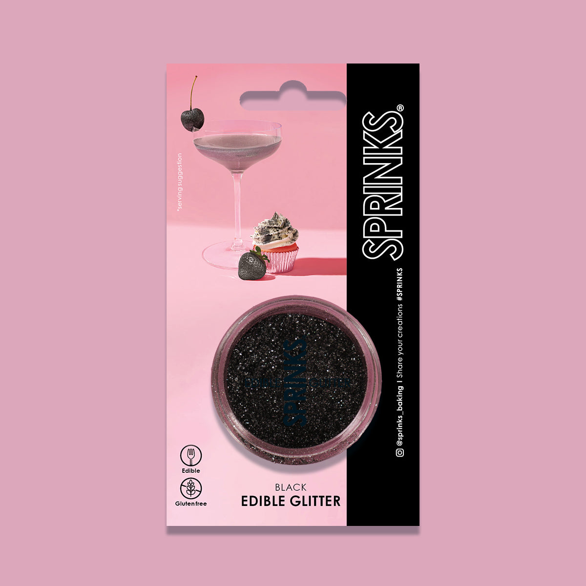 Sprinks Edible Glitter Black 2g