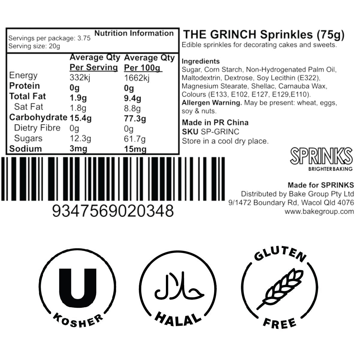 Sprinks The Grinch Sprinkles 75g