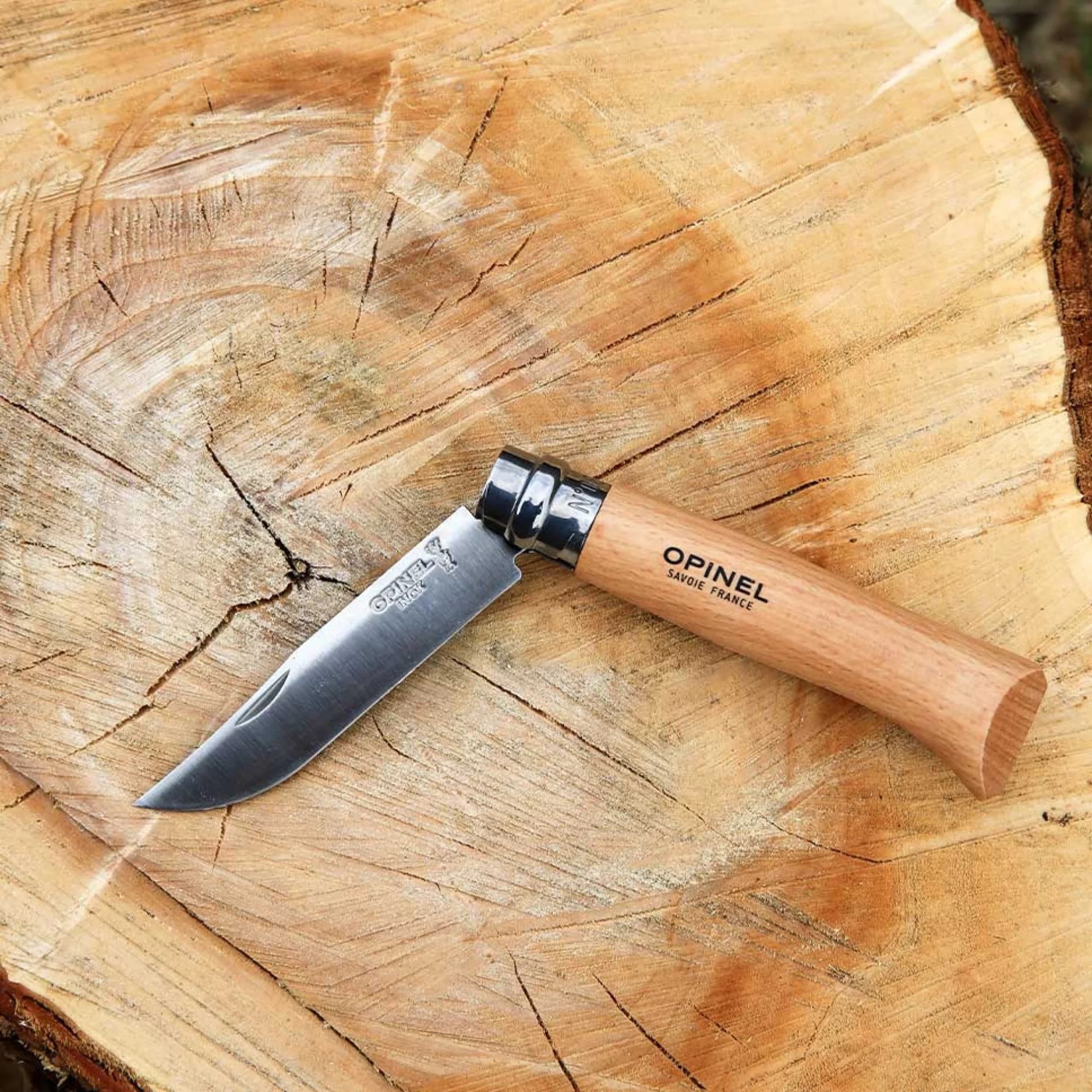 Opinel No.08 Stainless Steel Folding Knife Beech