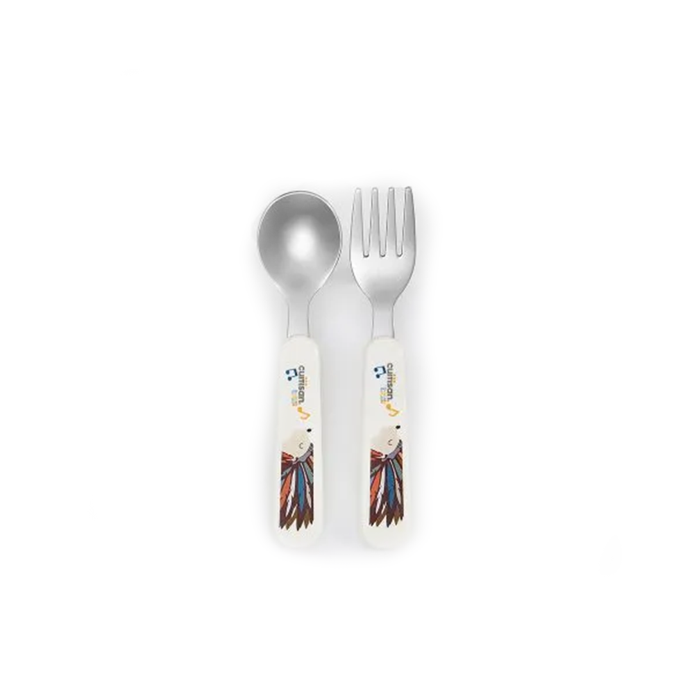 Cuitisan Infant Spoon & Fork Set with Case Pink