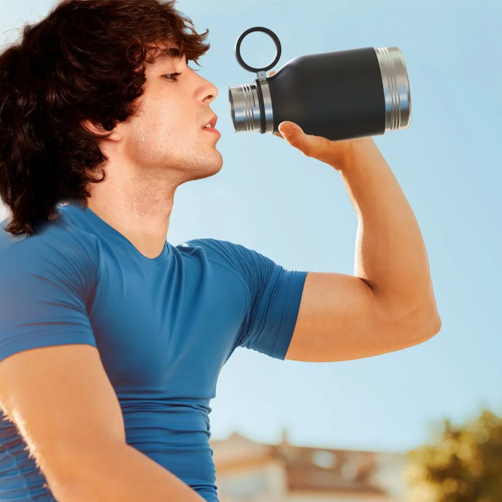 Asobu Stainless Steel Dog Bowl Bottle 975ml - White