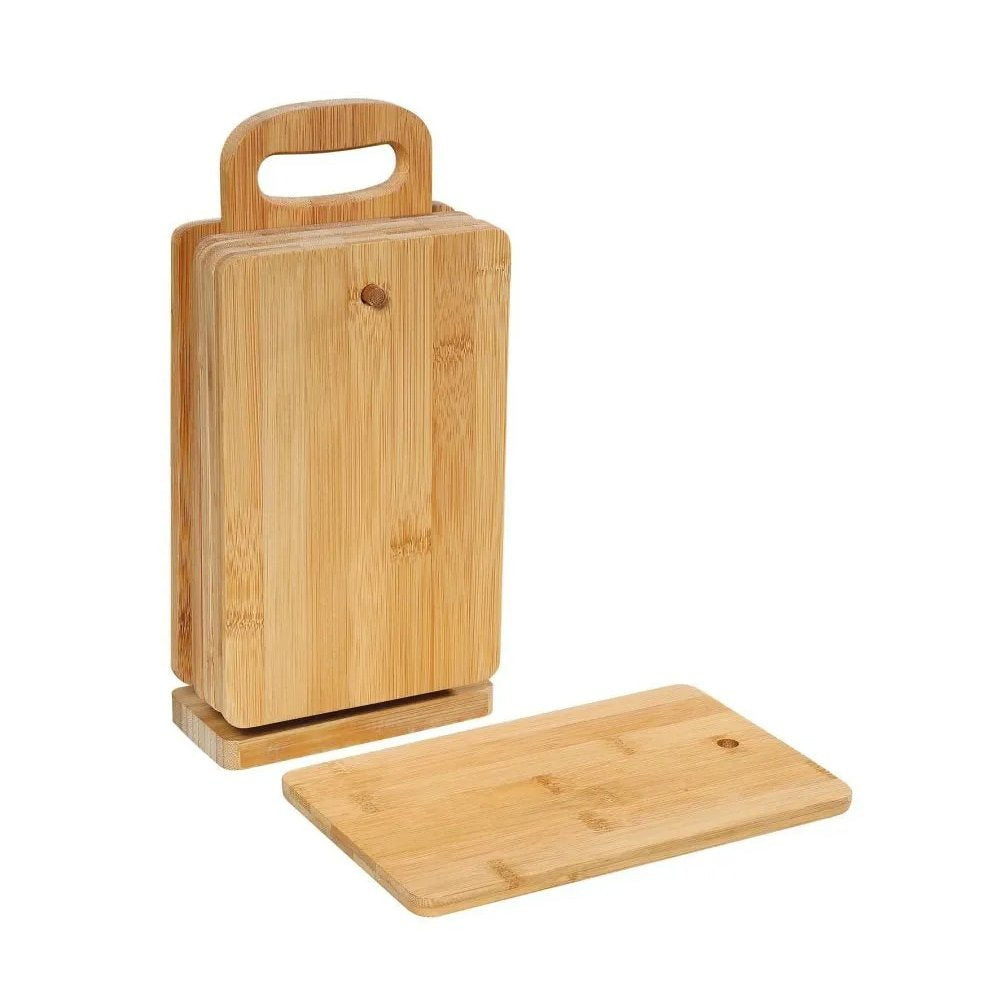Zassenhaus Bamboo Breakfast Board Set with Stand – 6 Piece