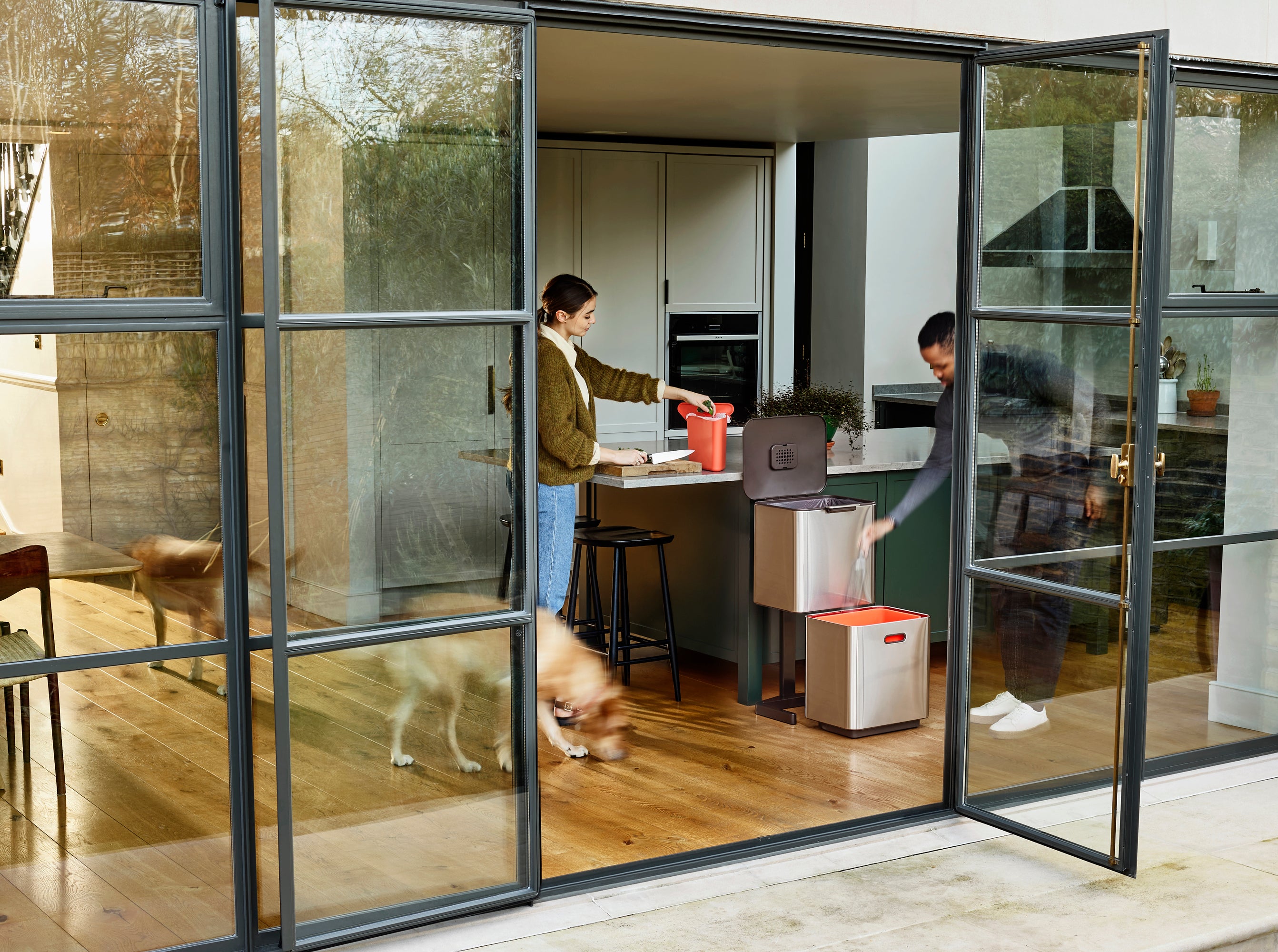 Joseph Joseph Totem Max 60-Litre Waste Separation & Recycling Unit   - Stainless Steel