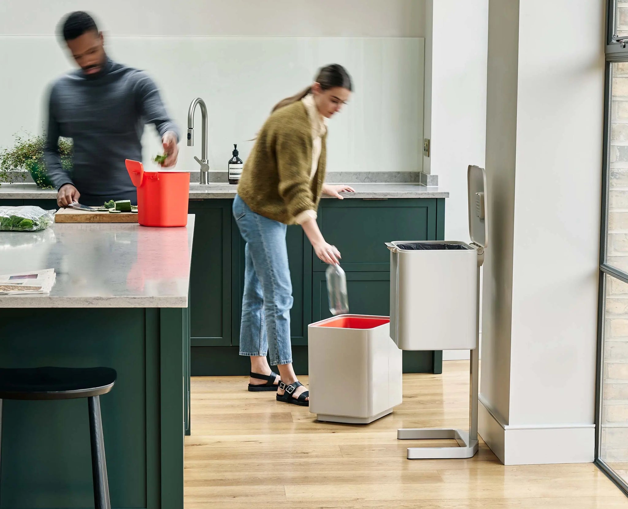 Joseph Joseph Totem Max 60-Litre Waste Separation & Recycling Unit   - Stone