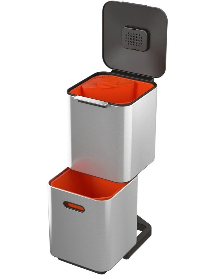 Joseph Joseph Totem Compact 40-Litre Waste Separation & Recycling  Unit - Stainless Steel