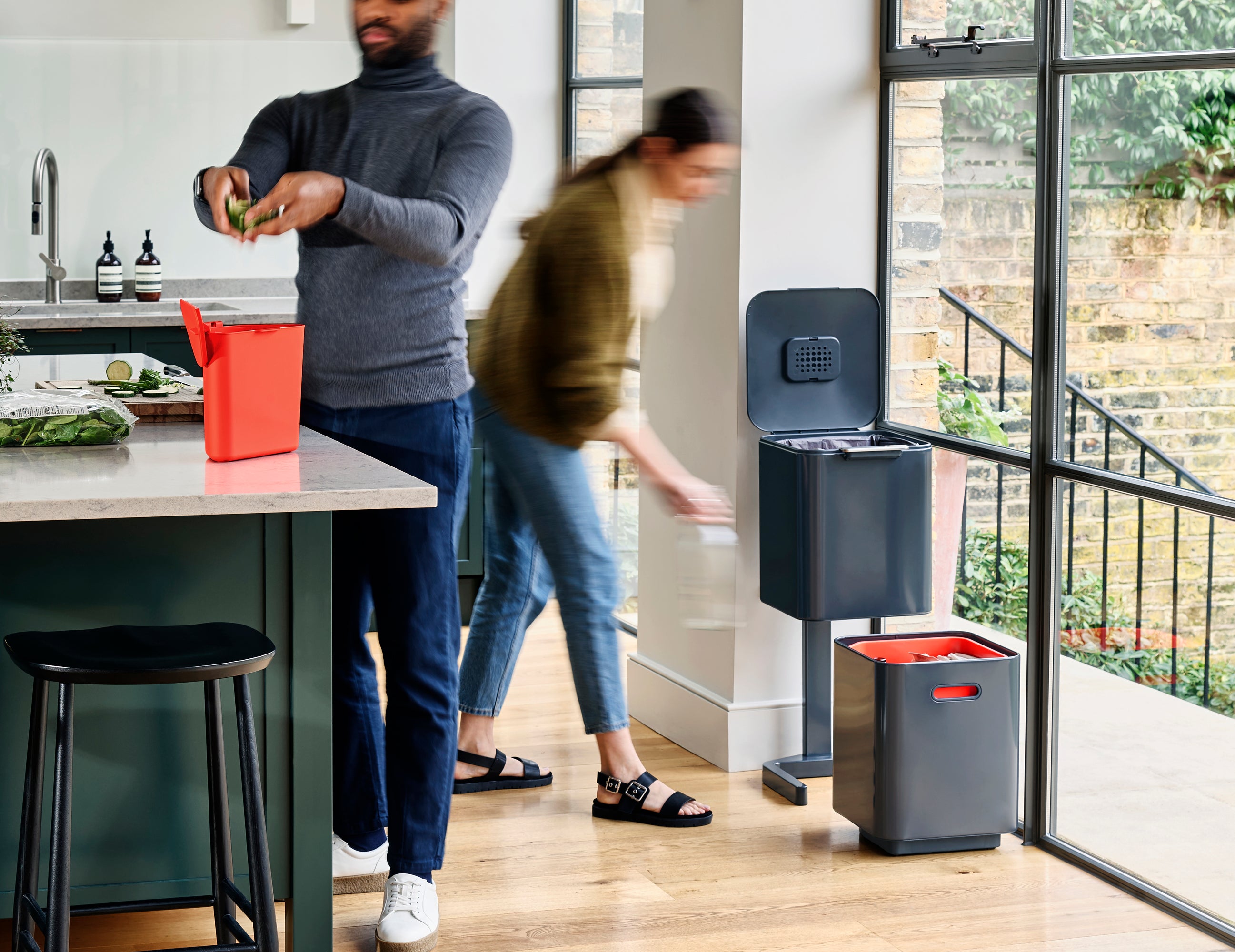 Joseph Joseph Totem Compact 40-Litre Waste Separation & Recycling  Unit - Graphite