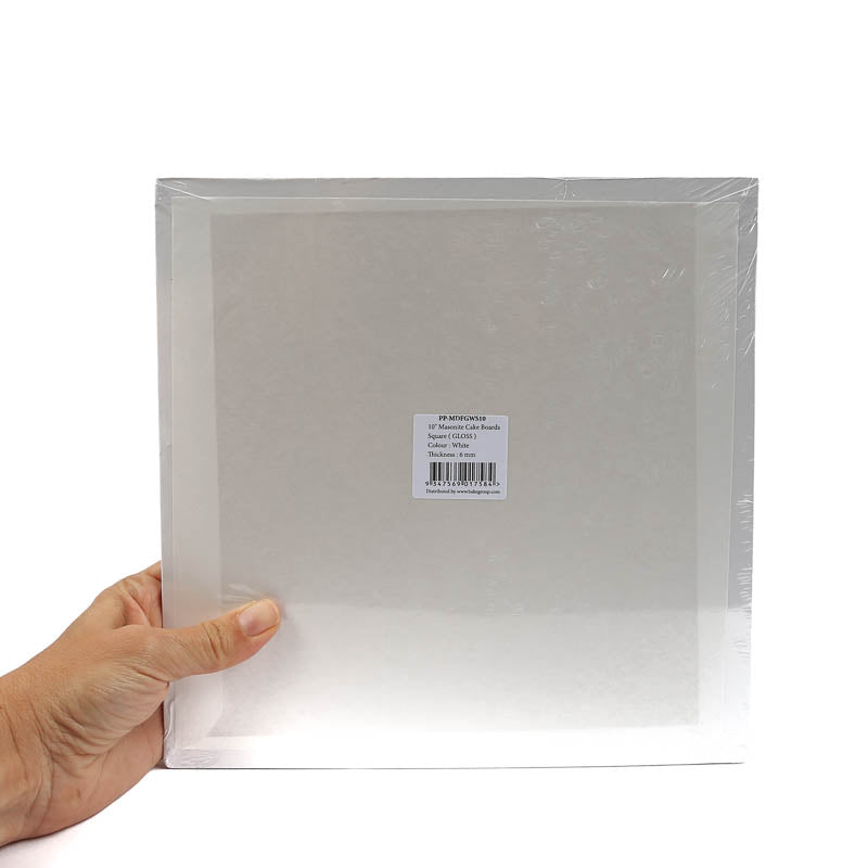 Papyrus Gloss Masonite Cake Board Square White 12in