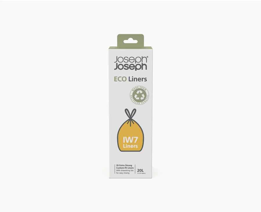 Joseph Joseph Iw7 20L Eco Liners Recycled Bin Liners (20 Pack) - Grey