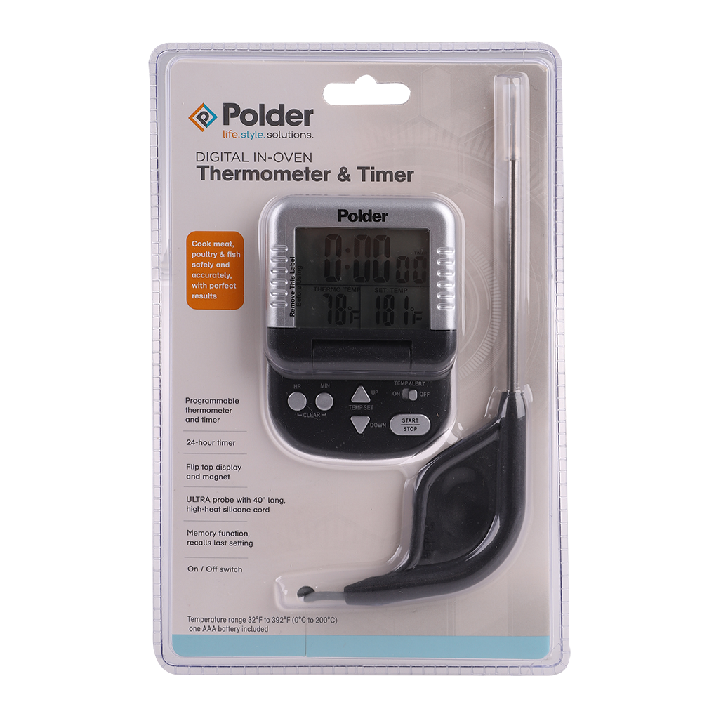 Polder Digital In-Oven Thermometer & Timer
