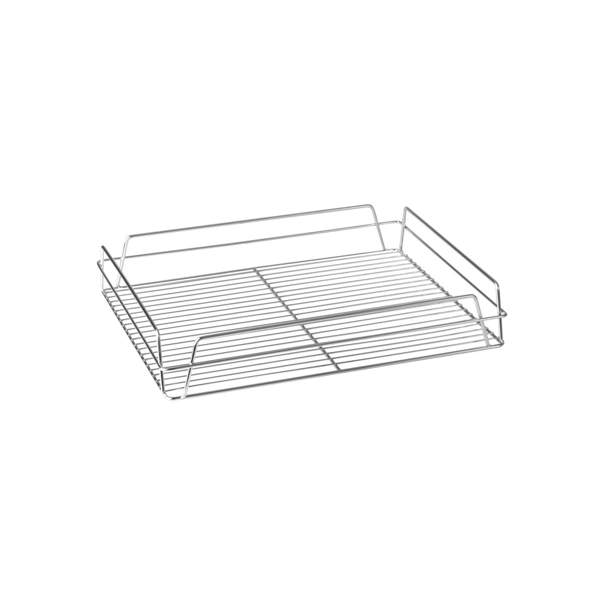 Trenton Glass Basket - Rectangular Chrome (435x355x75mm - Silver)