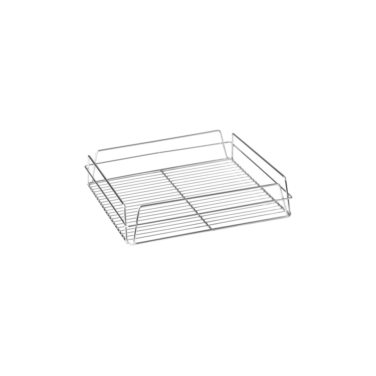Trenton Glass Basket - Square Chrome Plated (335x355x75mm - Silver)