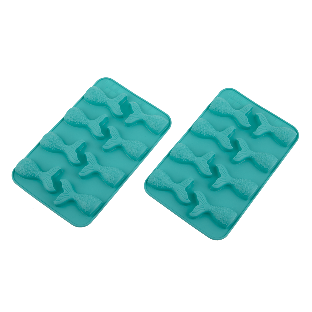 Daily Bake Silicone Mermaid Chocolate Mould Set – 8 Cup (Set of 2) Turquoise