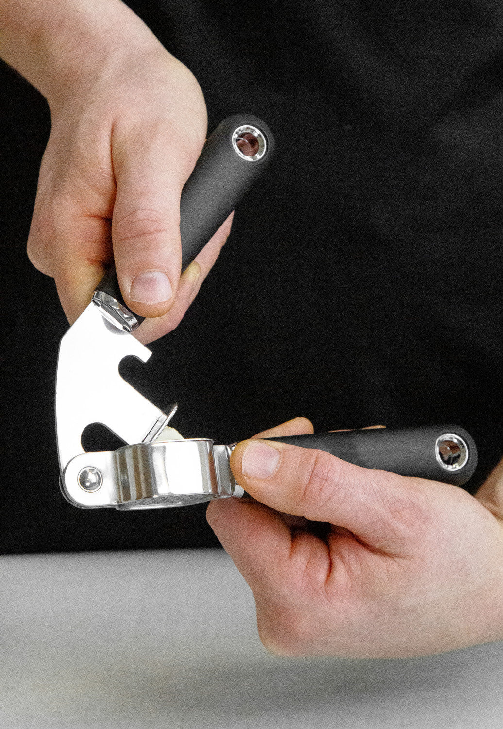 MasterCraft Soft Grip Stainless Steel Garlic Press