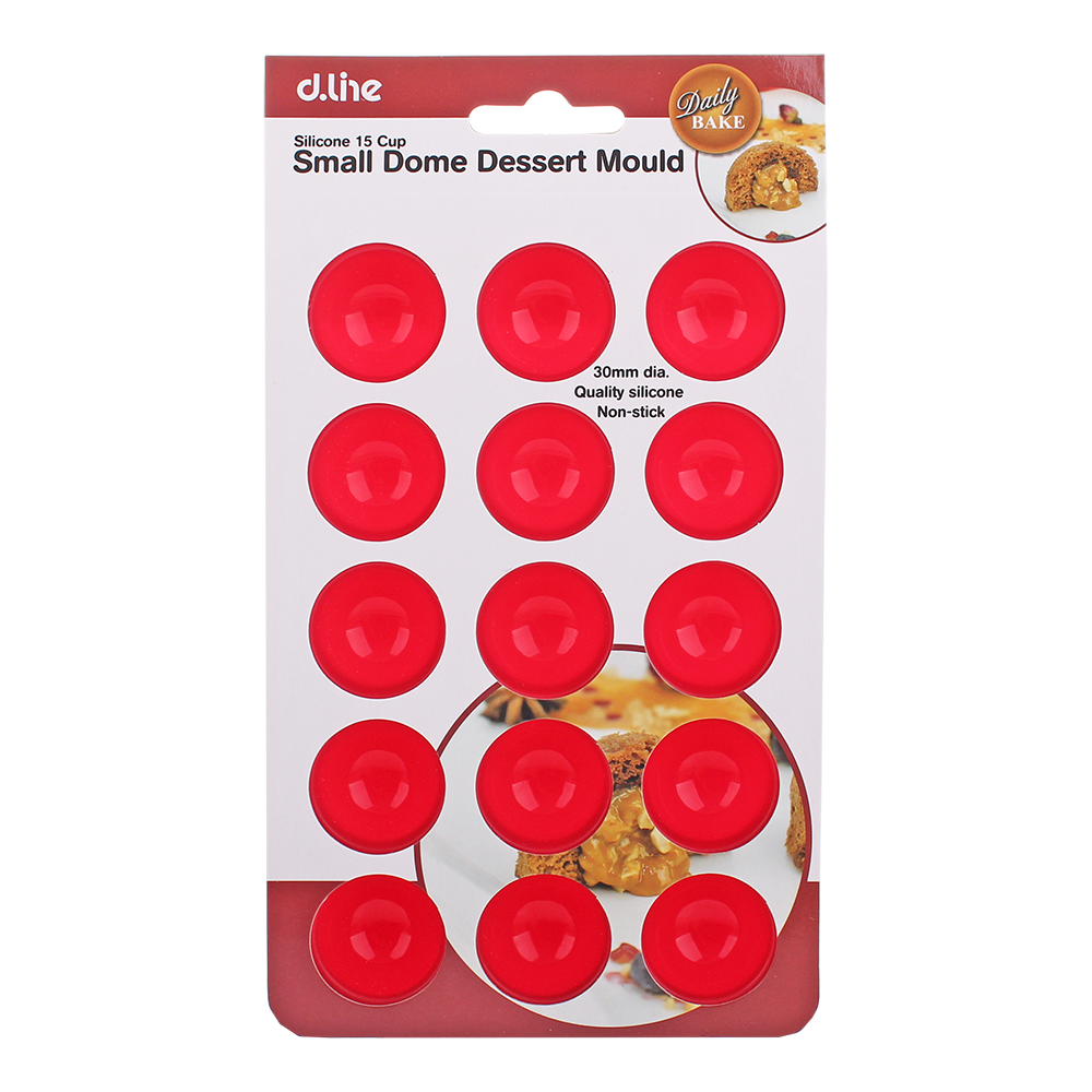 Daily Bake Silicone 15 Cup Small Dome Dessert Mould – Red