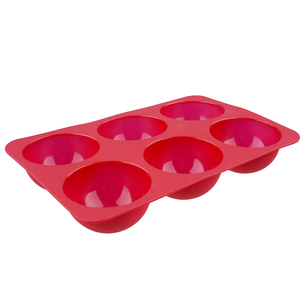 Daily Bake Silicone 6 Cup Large Dome Dessert Mould – Red