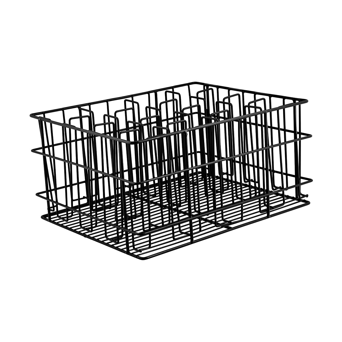 Trenton Glass Basket - 16 Compartment (430x355x215mm 105x75mm - Black PVC Coated)